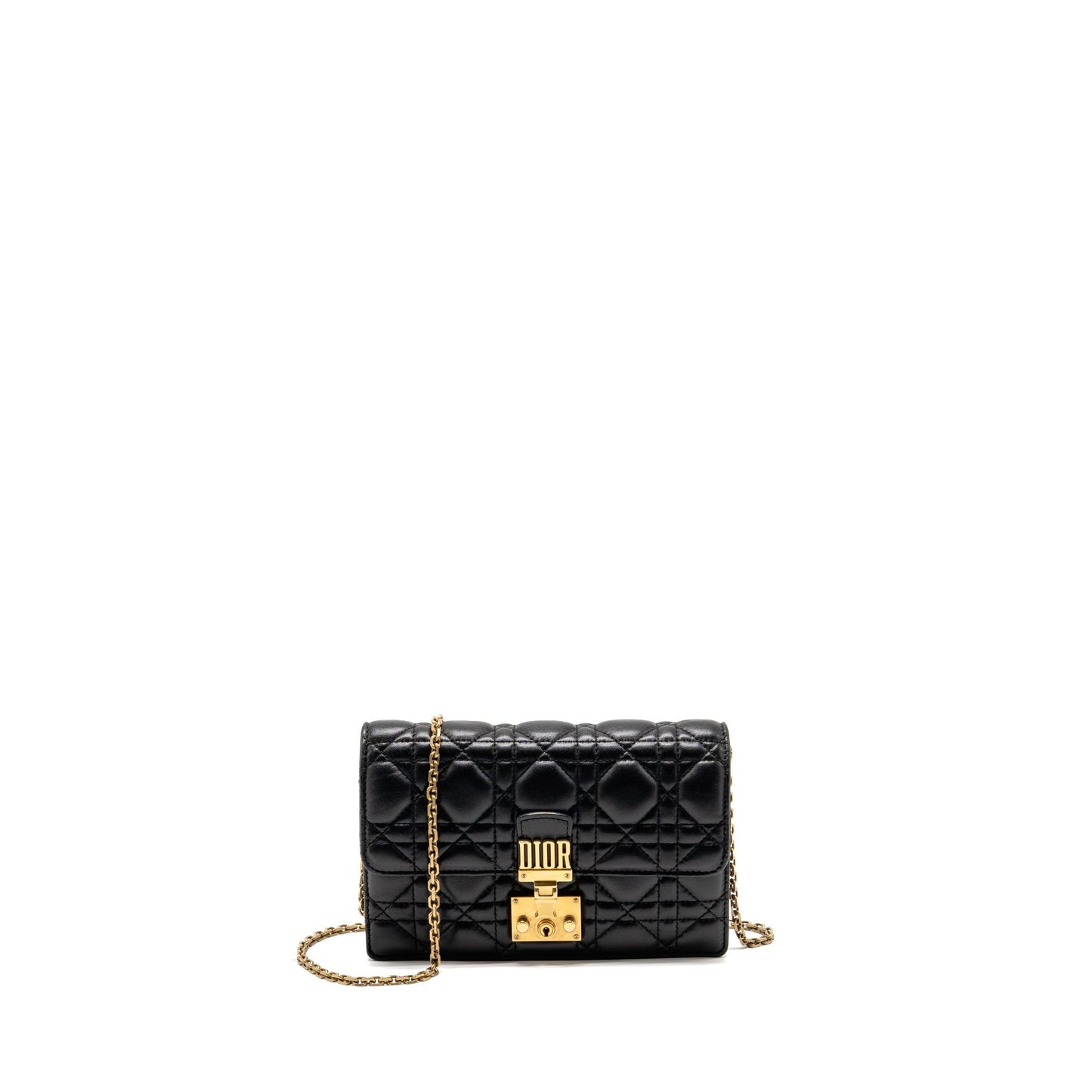 Dior Dioraddict Wallet on Chain Cannage Leather Black