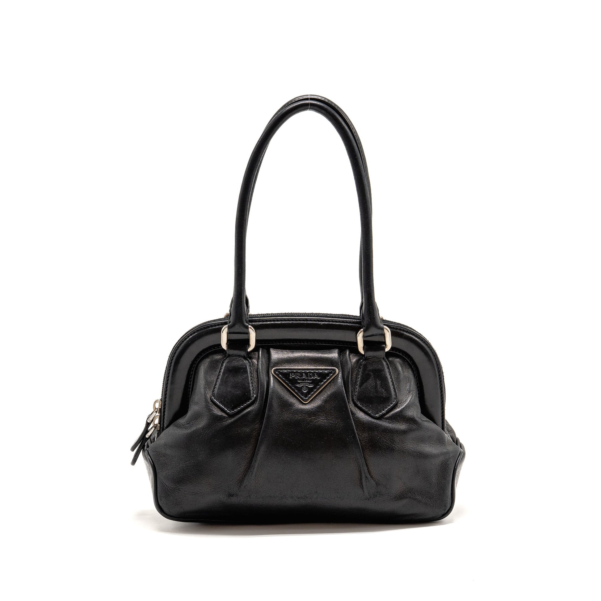 Prada top handle Dangle Purse leather black