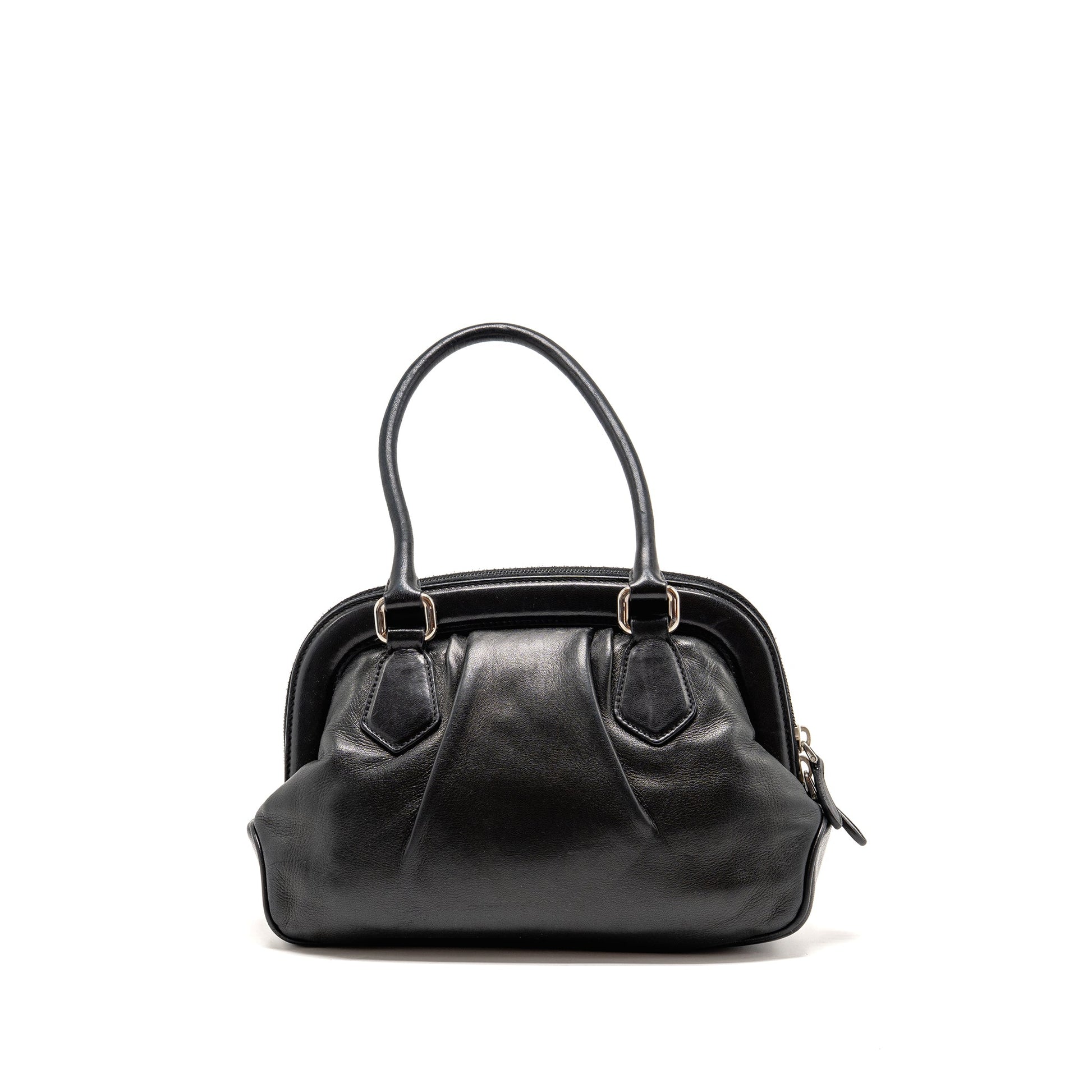 Prada top handle Dangle Purse leather black