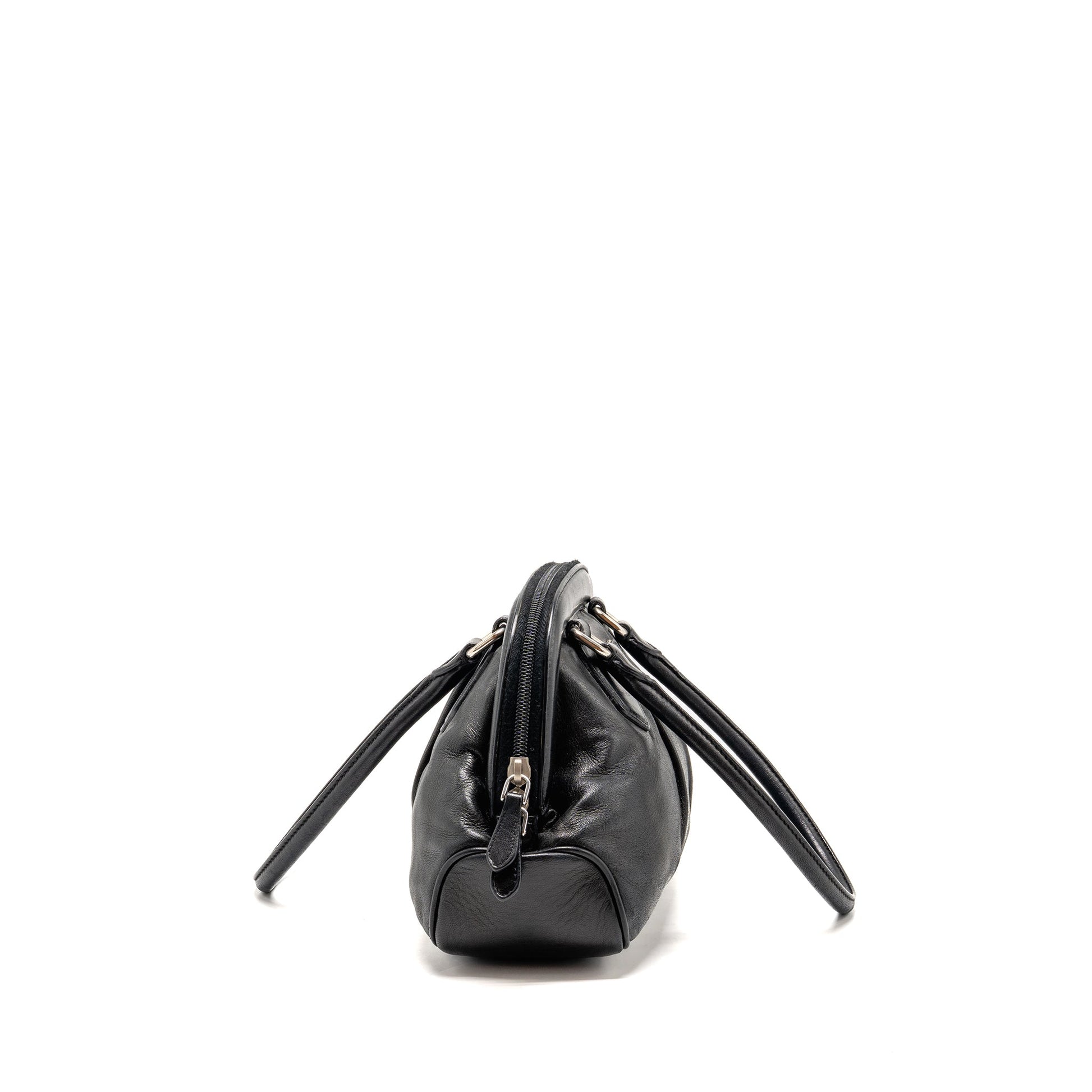 Prada top handle Dangle Purse leather black