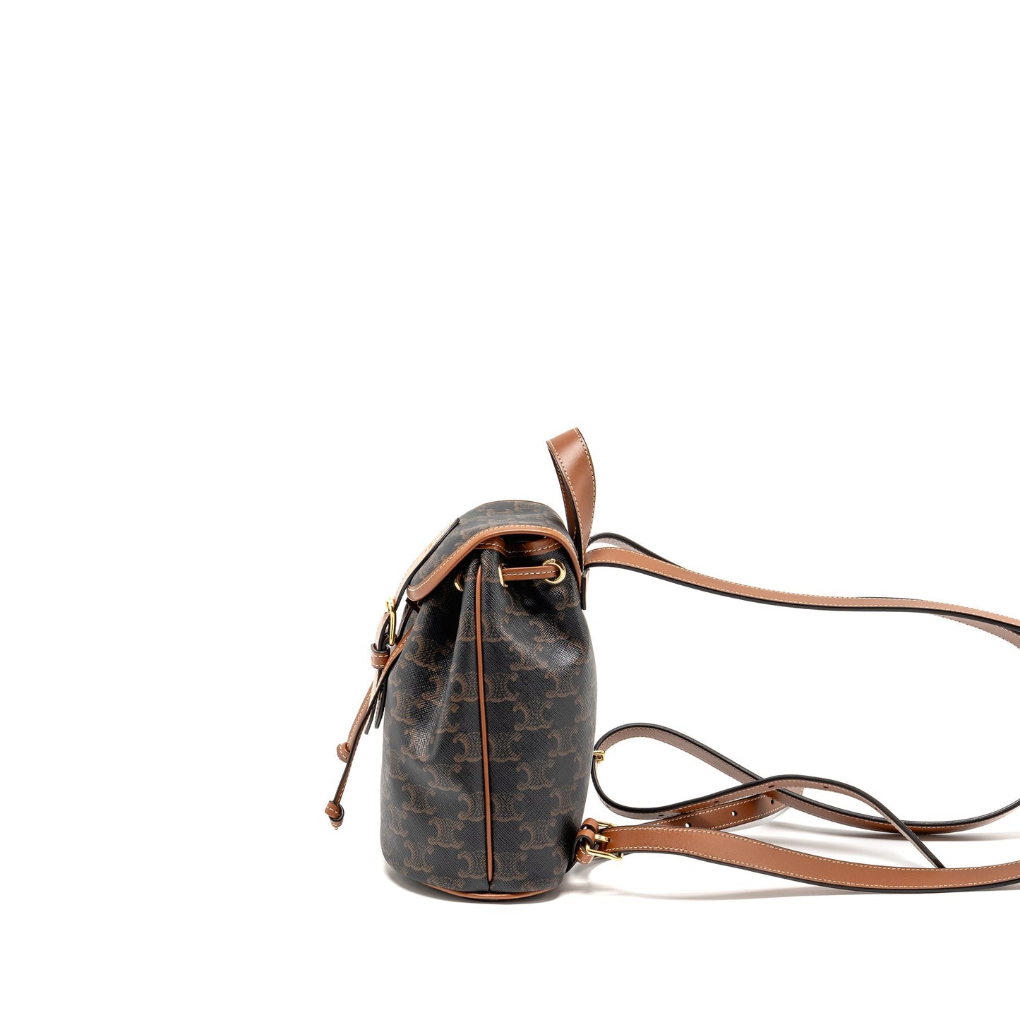 Celine Mini Backpack Folco Triomphe Canvas/Calfskin Tan