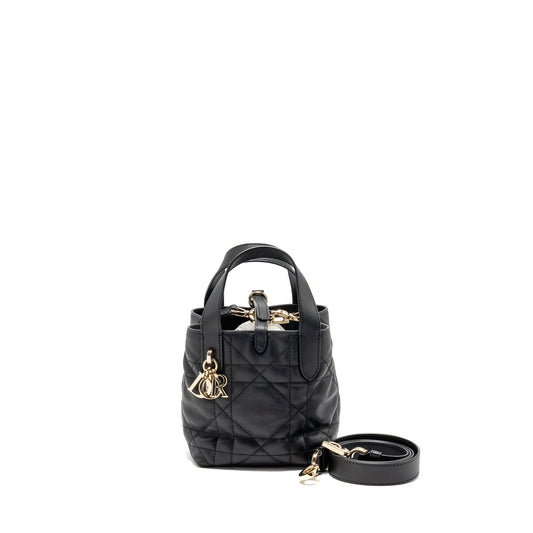 Dior Toujours Vertical Nano Tote Purse calfskin black