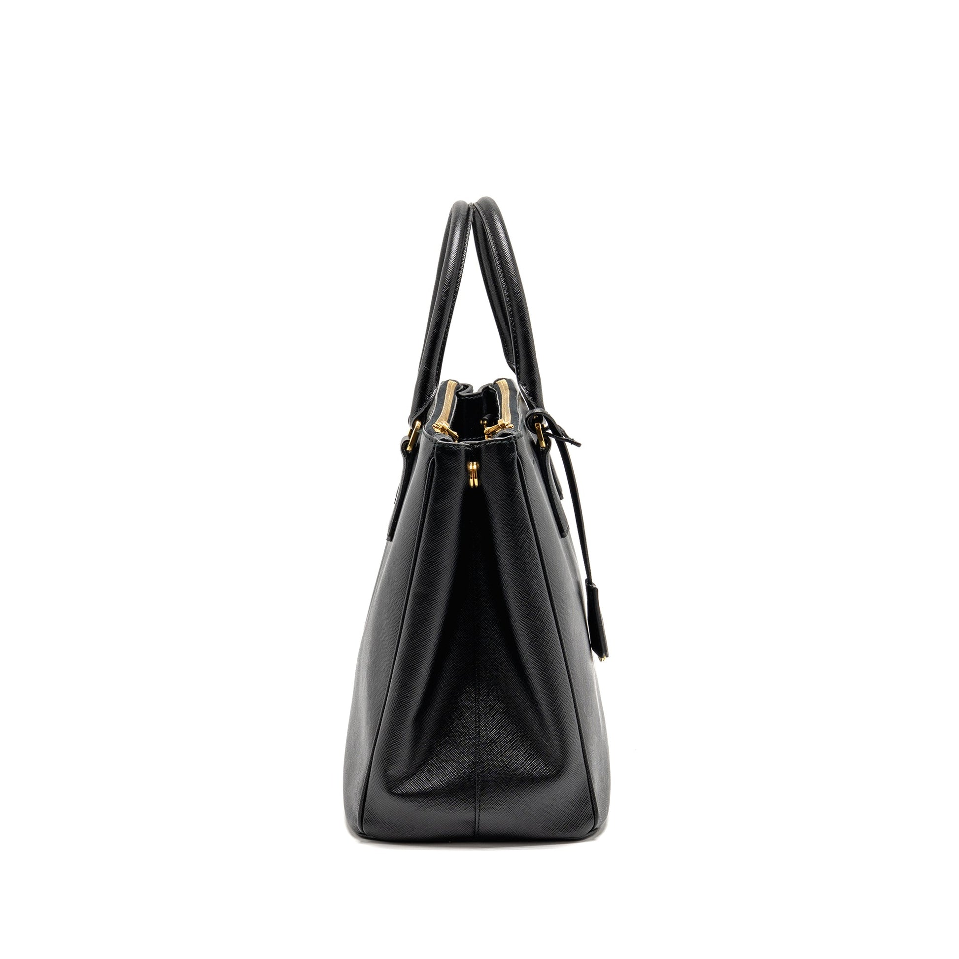 Prada Large Saffiano Tote Purse Leather Black