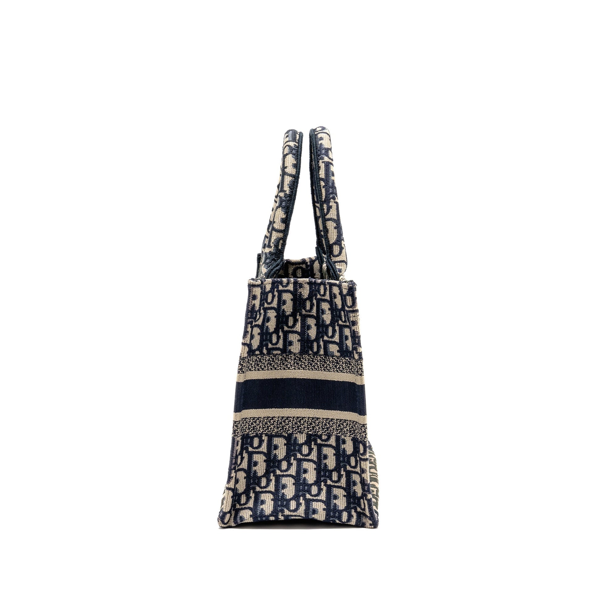 Dior Small Book Tote Blue/Ecru Dior Oblique Embroidry