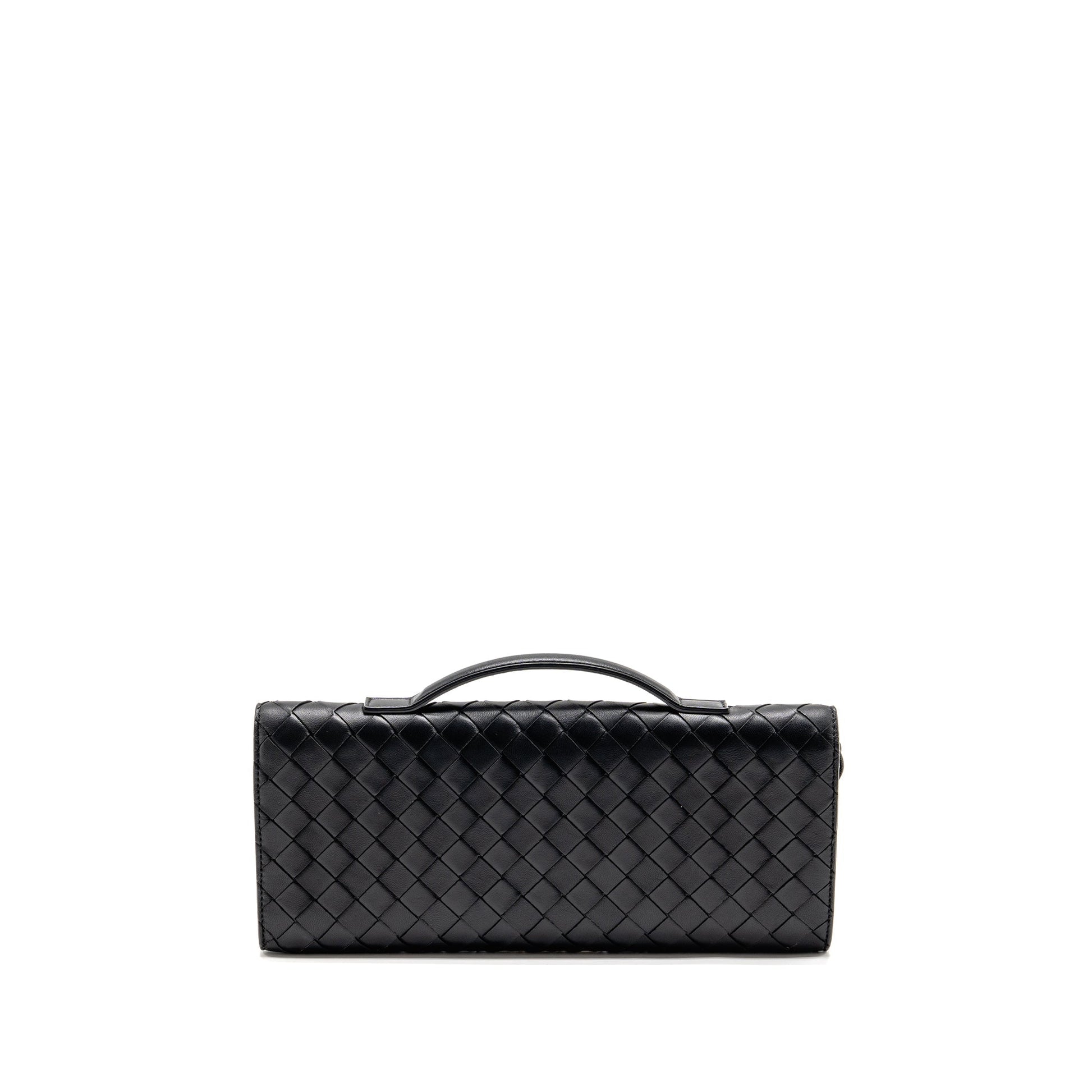 Bottega Veneta Andiamo Clutch Intrecciato Calfskin Black