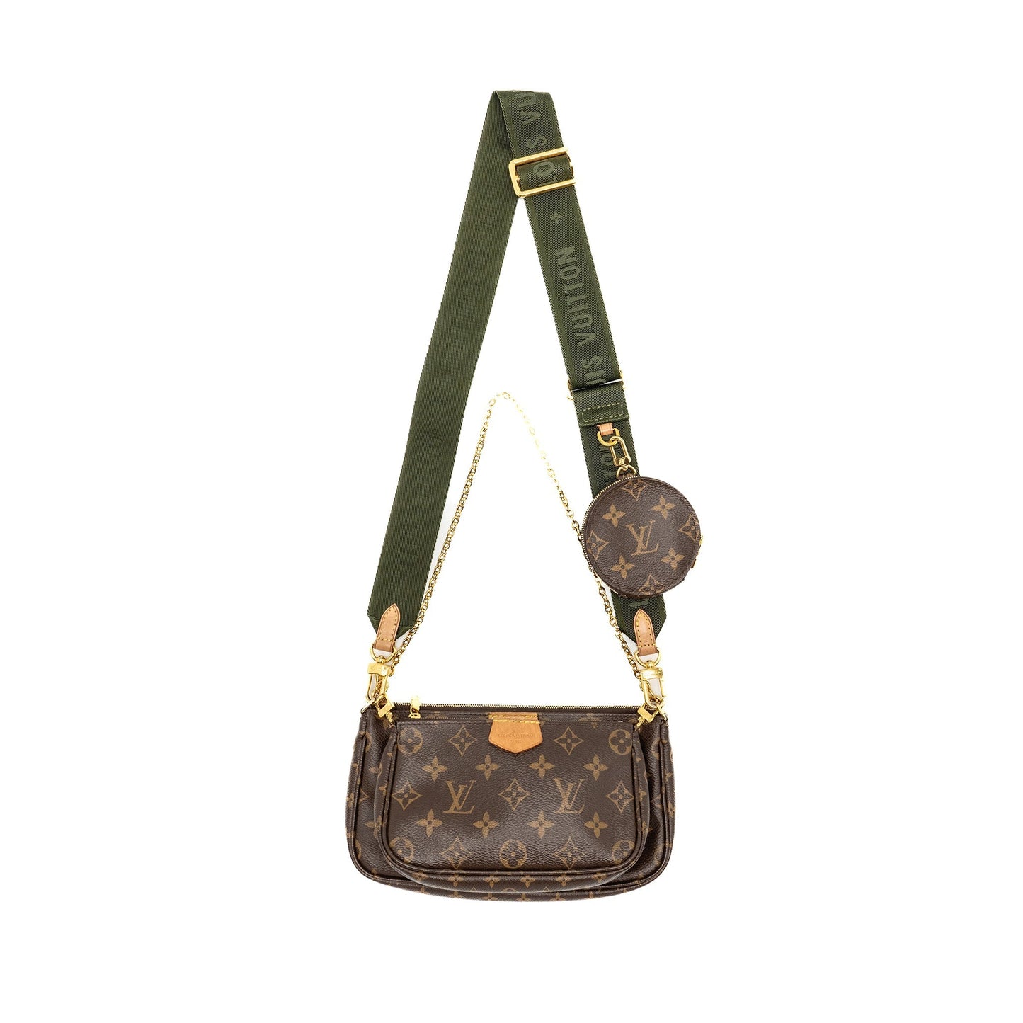 Louis Vuitton Multi Pochette Khaki Strap Monogram Canvas GHW