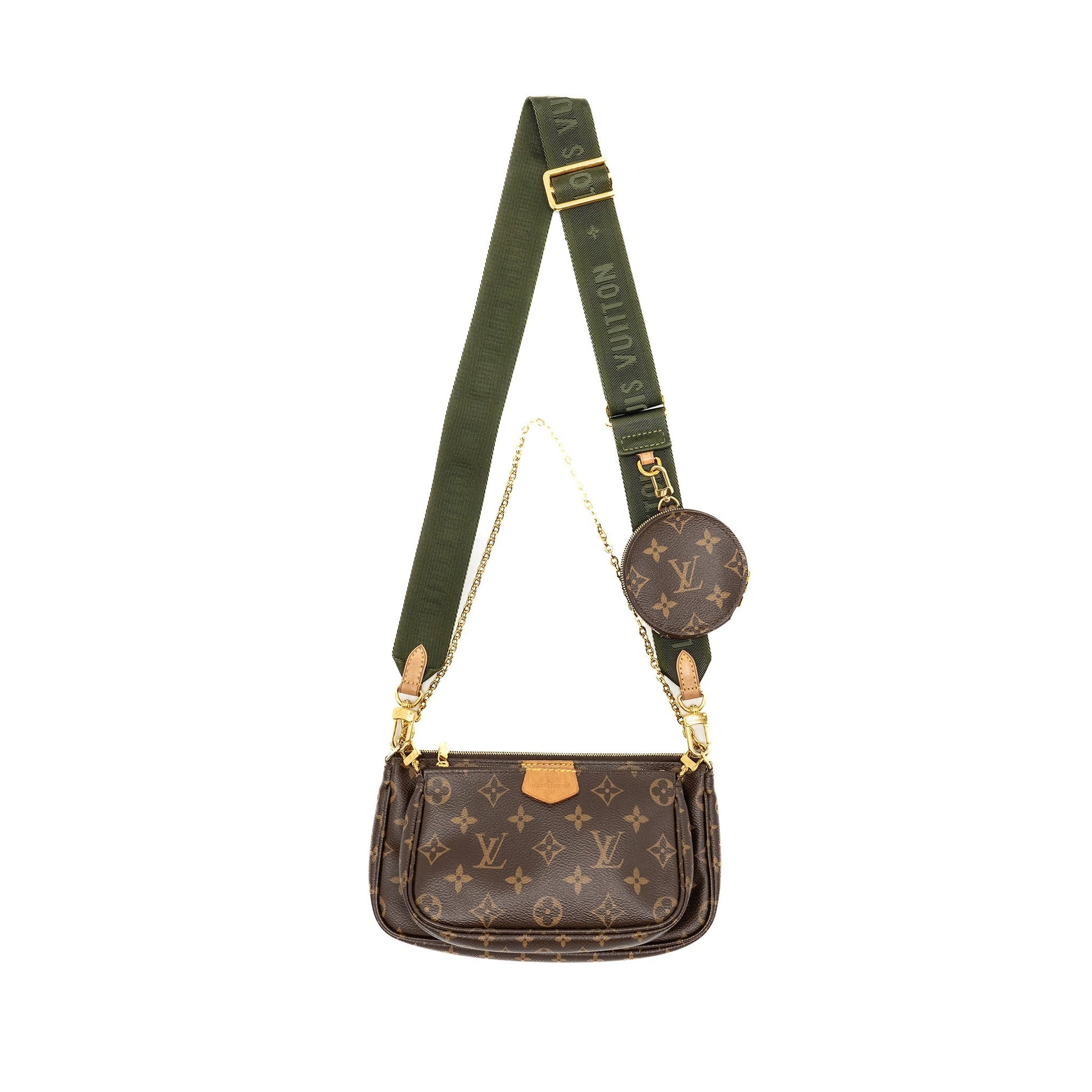 Louis Vuitton Multi Pochette Khaki Strap Monogram Canvas GHW