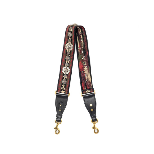 Dior shoulder strap oblique canvas/ calfskin red/multicolour
