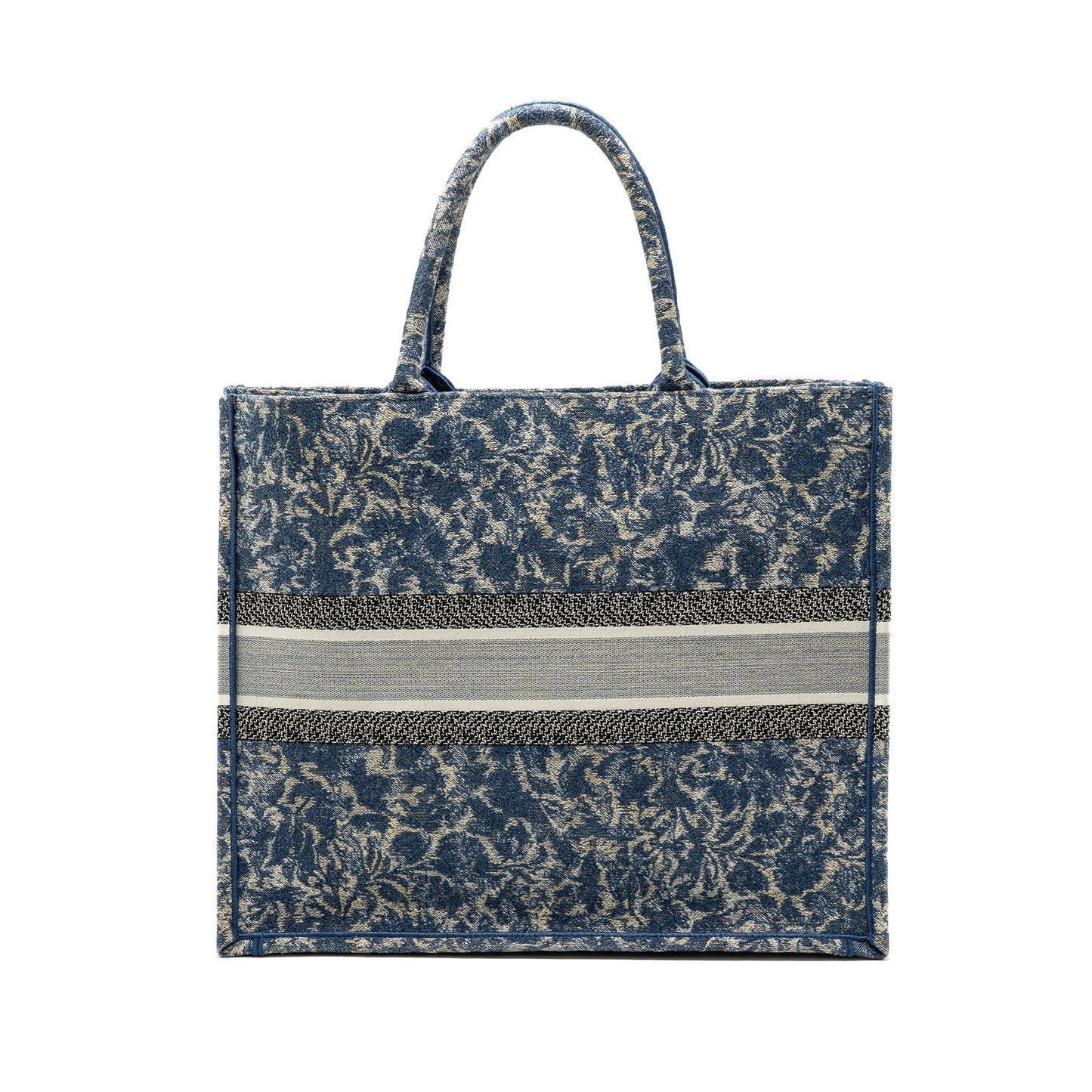 Dior large book tote limited print canvas blue/ grey/ multicolour