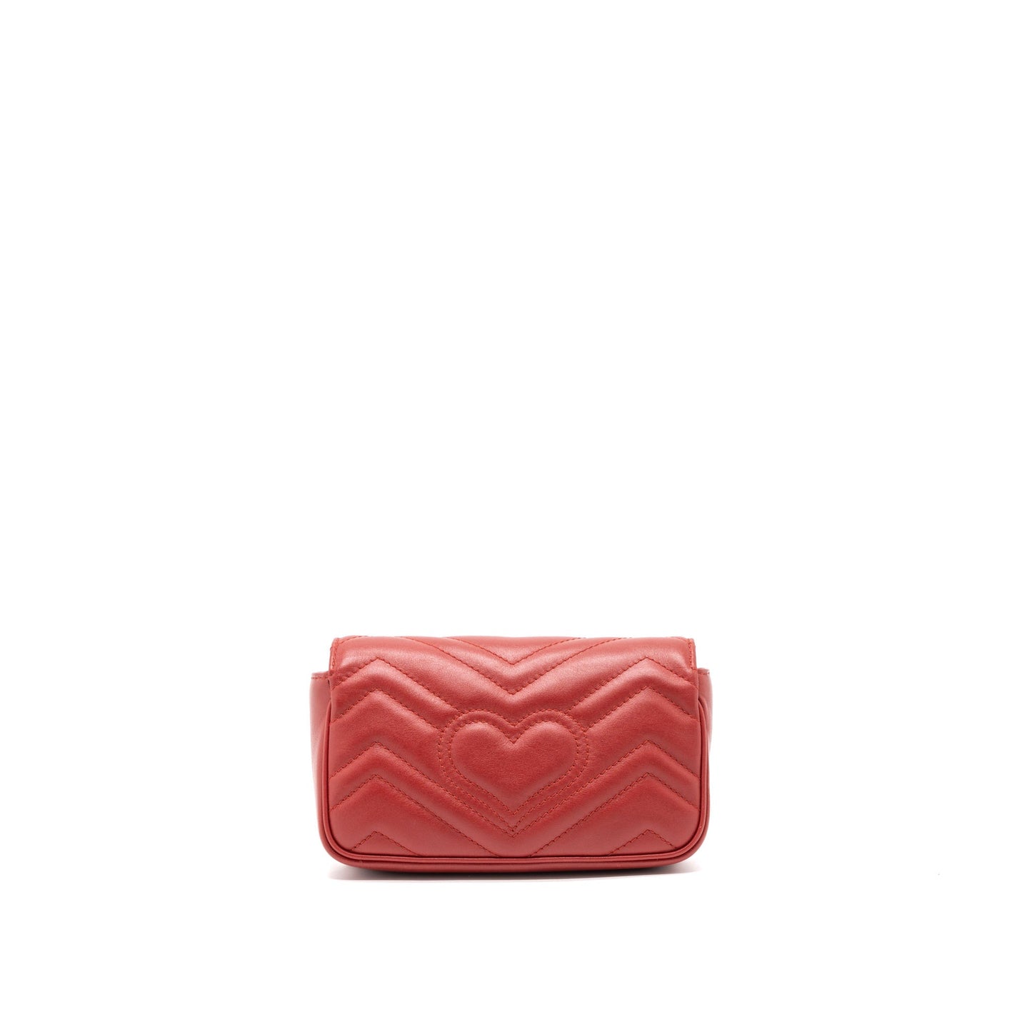 Gucci GG Marmont Super Mini Bag Matelass? Calfskin Red Brushed