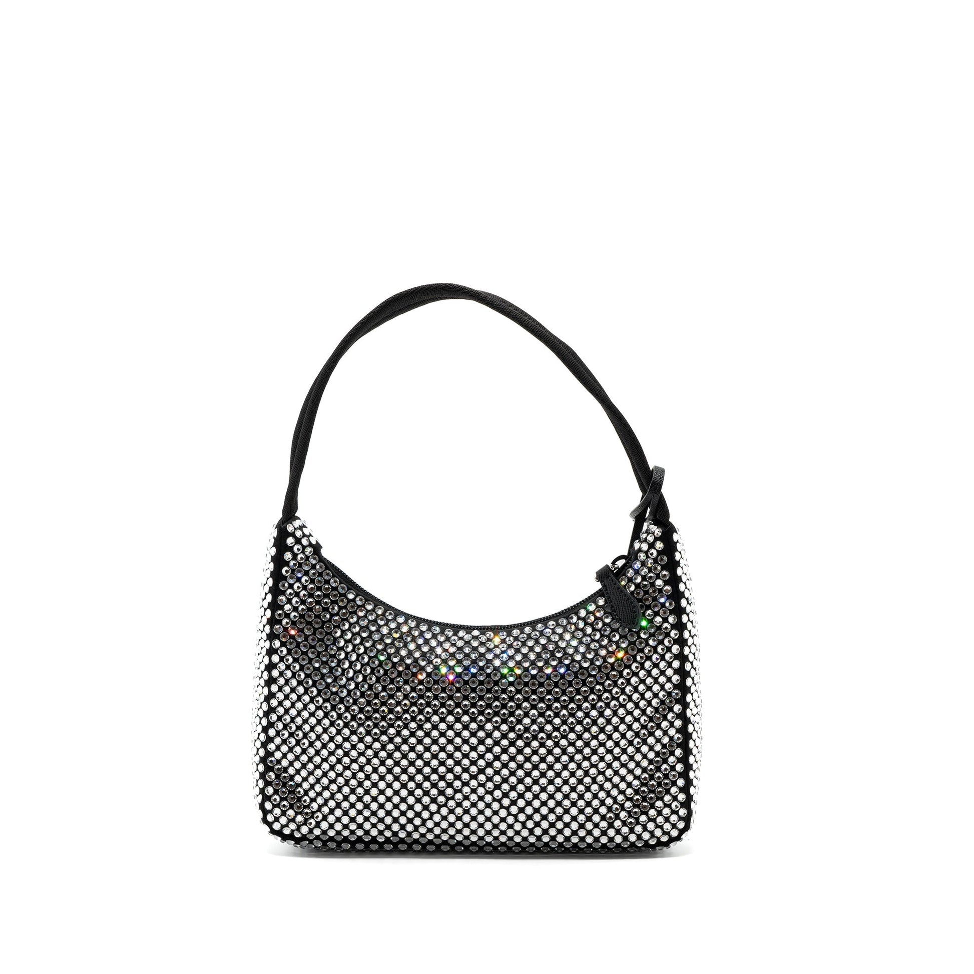 Prada reedition 2000 mini bag satin with crystal black SHW