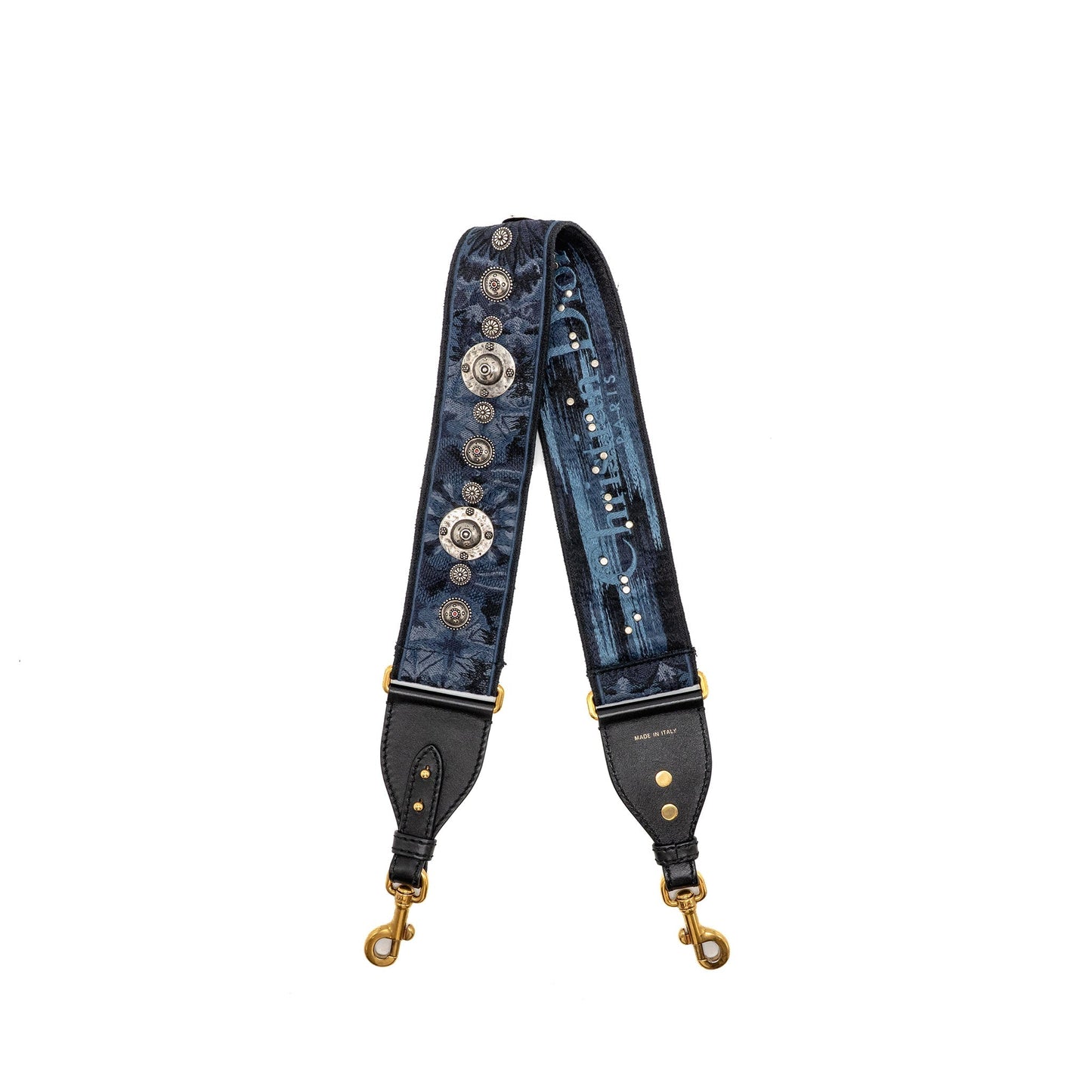 Dior Miscellaneous Studded Shoulder Strap Blue with Multicolour Hardware