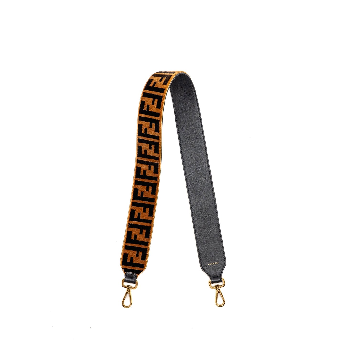 Fendi Strap You Textured-Effect Leather Shoulder Strap Brown