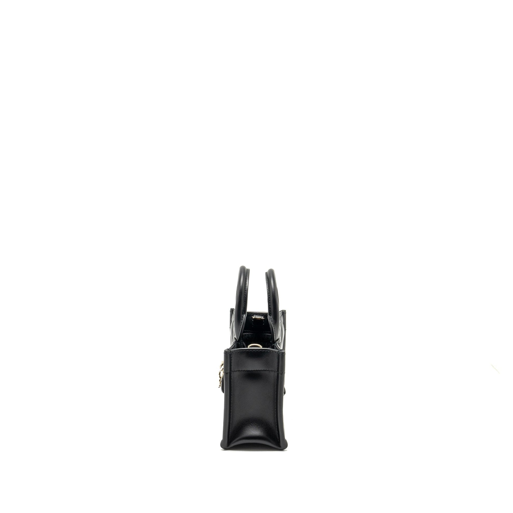 Dior Dioramour Mini Dior Book Tote Macrocannage Calfksin Black