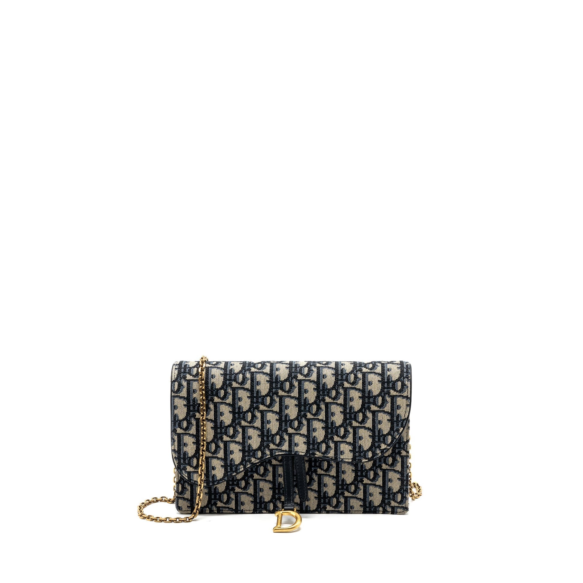 Dior Saddle Pouch Blue Dior Oblique JACQUARD Canvas
