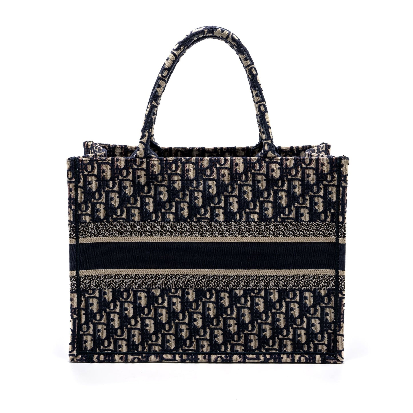 Dior Medium Book Tote Blue Dior Oblique Embroidery