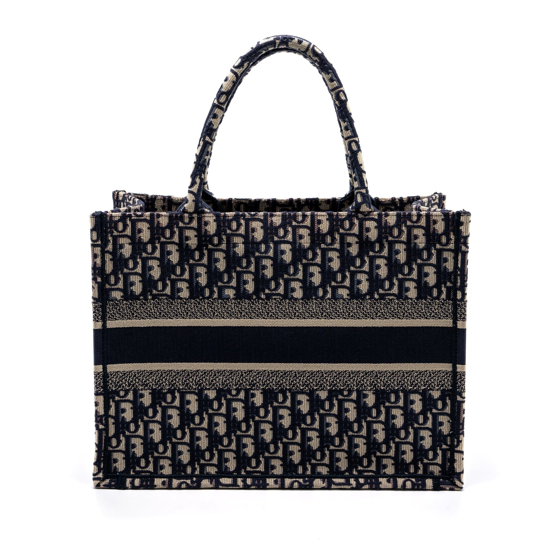 Dior Medium Book Tote Blue Dior Oblique Embroidery