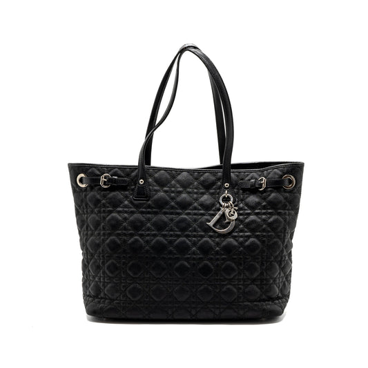 Dior Shopping Tote Purse Fabric/Leather Black
