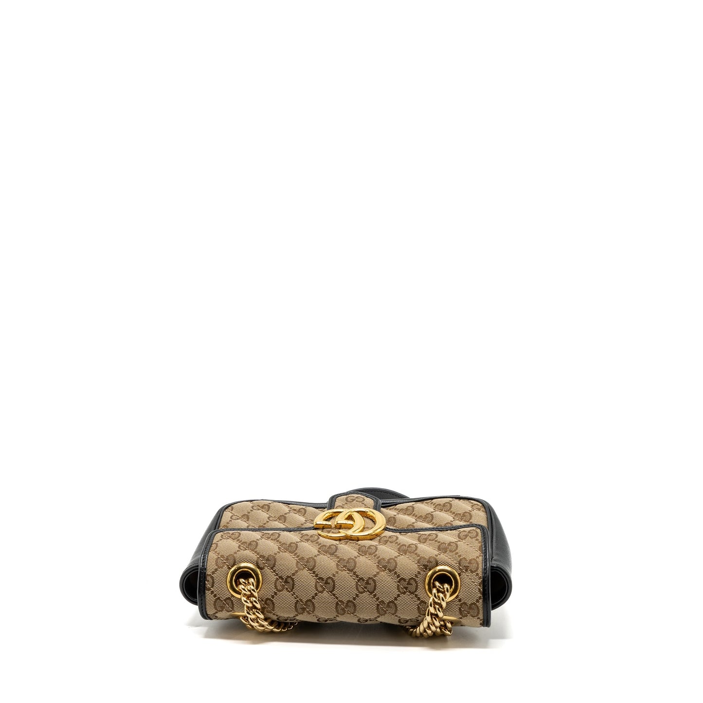 Gucci mini GG marmont bag GG canvas / leather beige/ black
