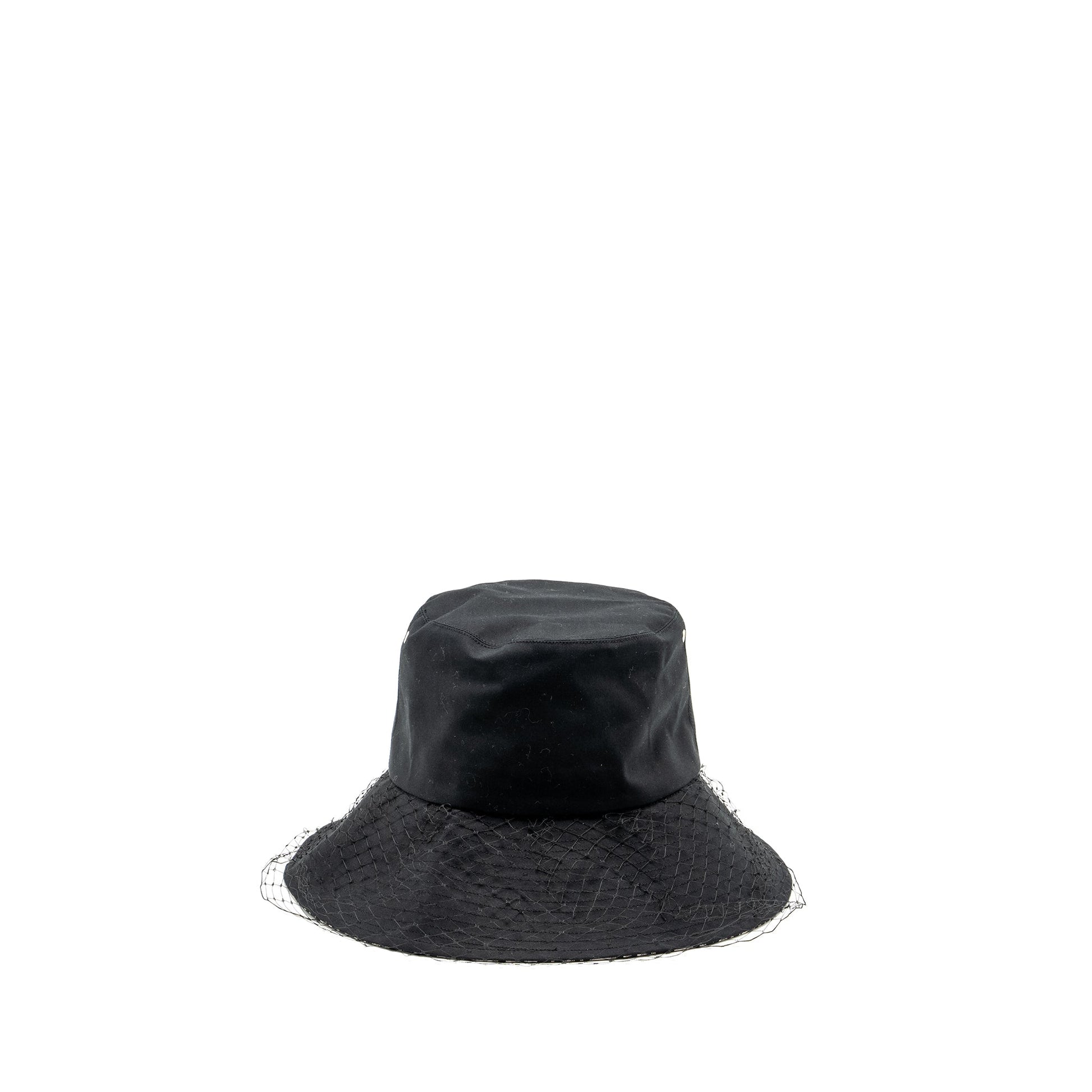 Dior size 57 Teddy-D Brim Bucket Hat With Veil Black/Blue Oblique