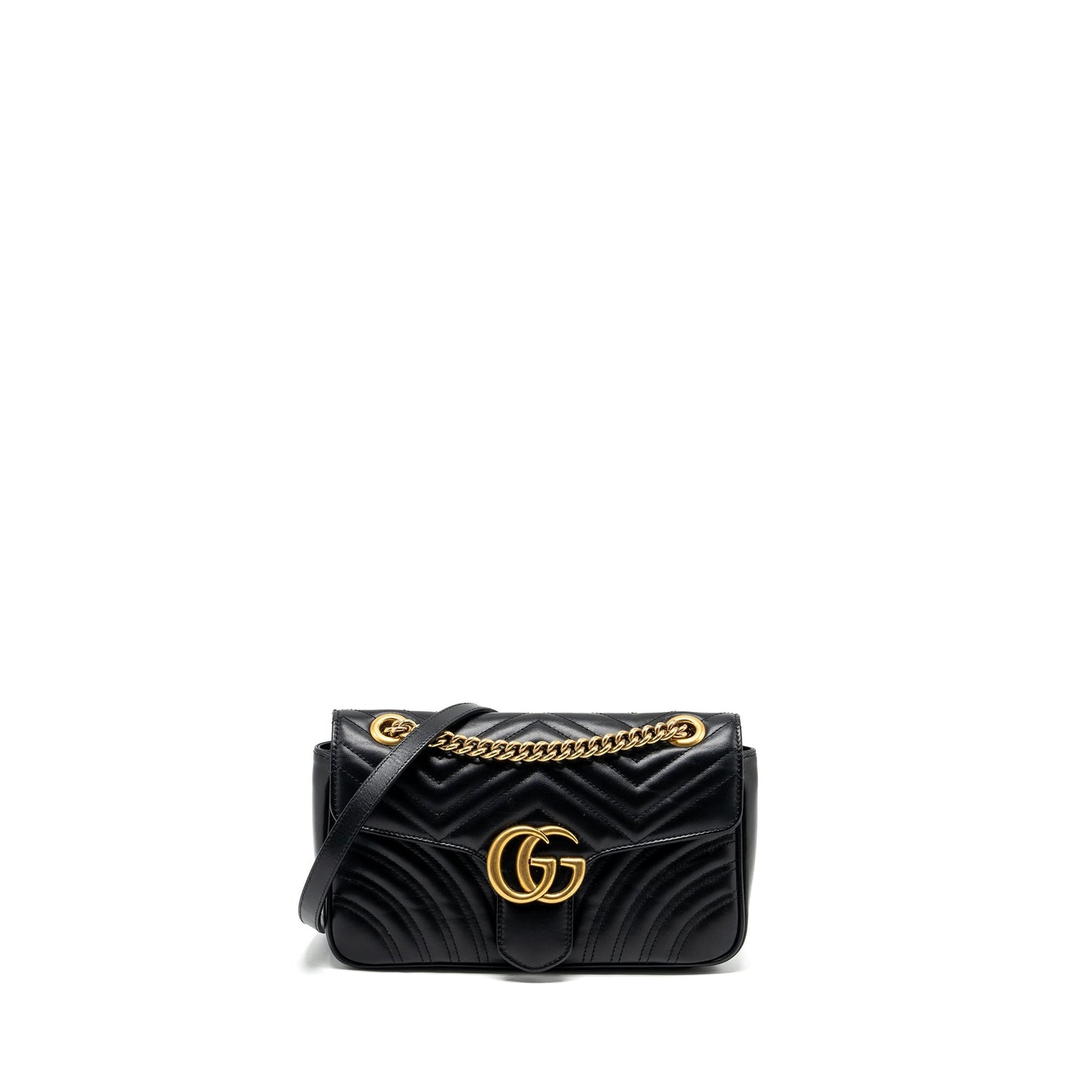 Gucci Small GG Marmont Shoulder Bag calfskin Black