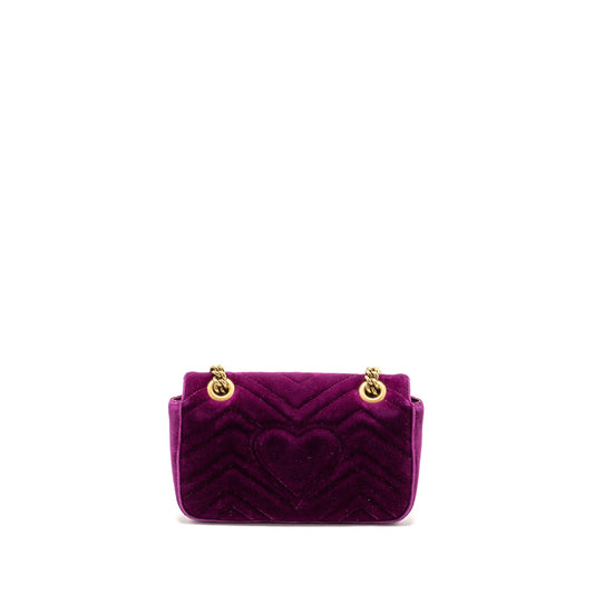 Gucci Mini GG Marmont Shoulder Bag Velvet Pink