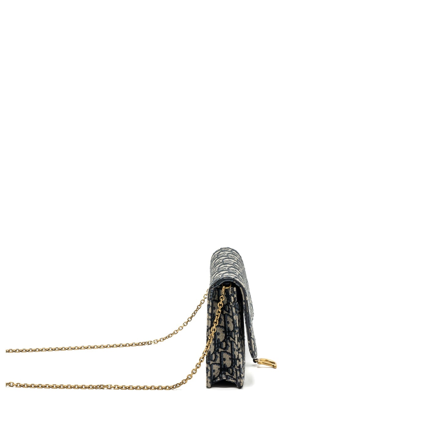 Dior Saddle Pouch With Chain Dior Oblique Jacquard blue
