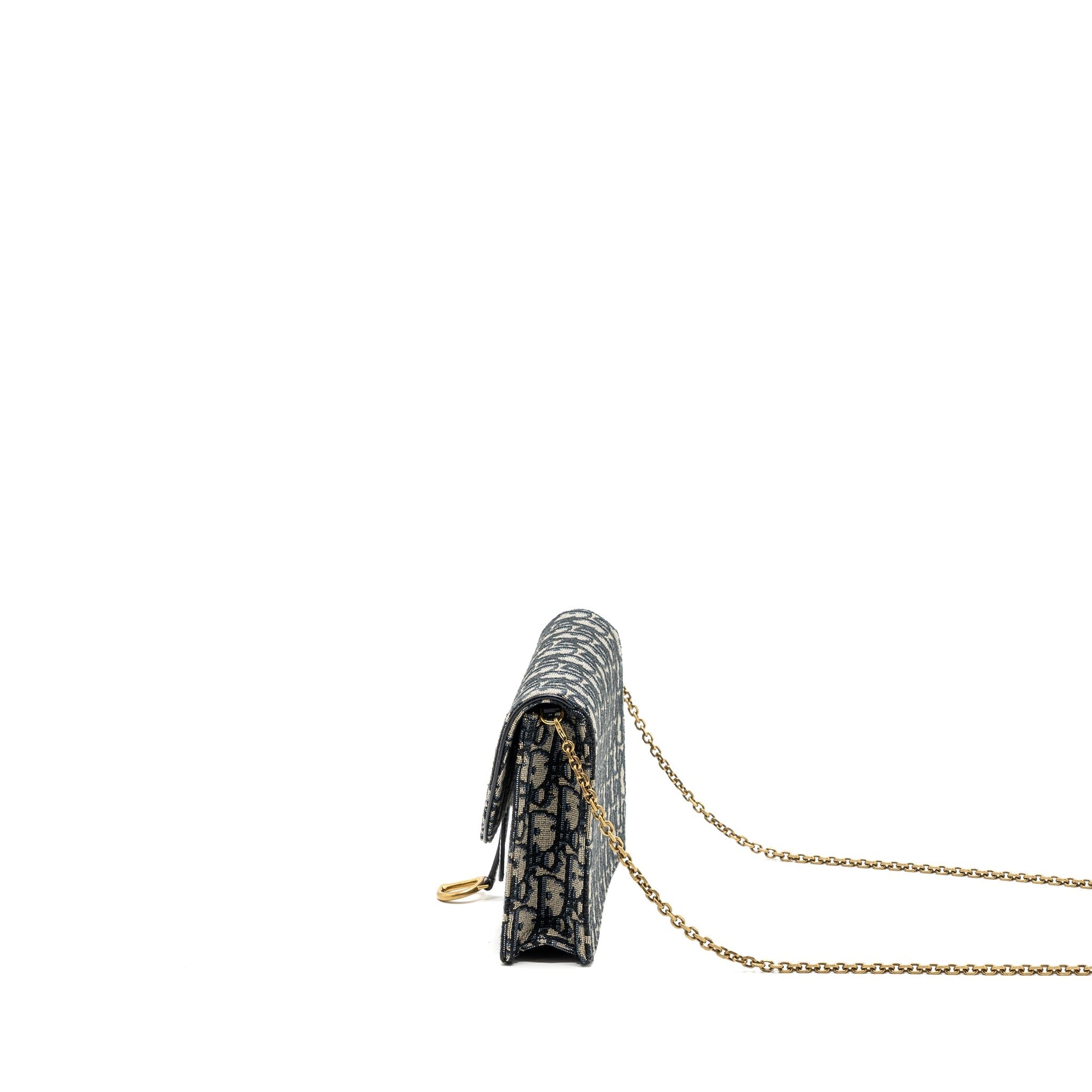 Dior Saddle Pouch With Chain Dior Oblique Jacquard blue