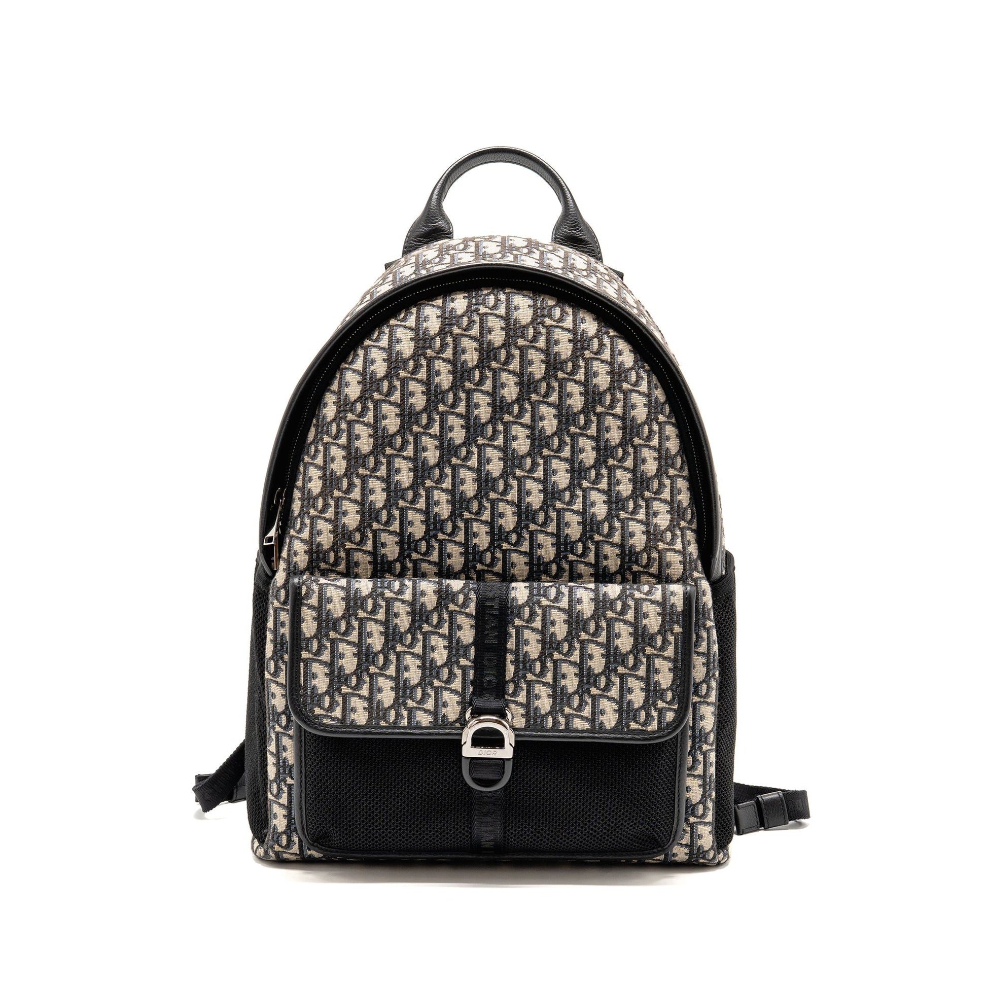 Dior menâs backpack dior oblique canvas / calfskin blue / black