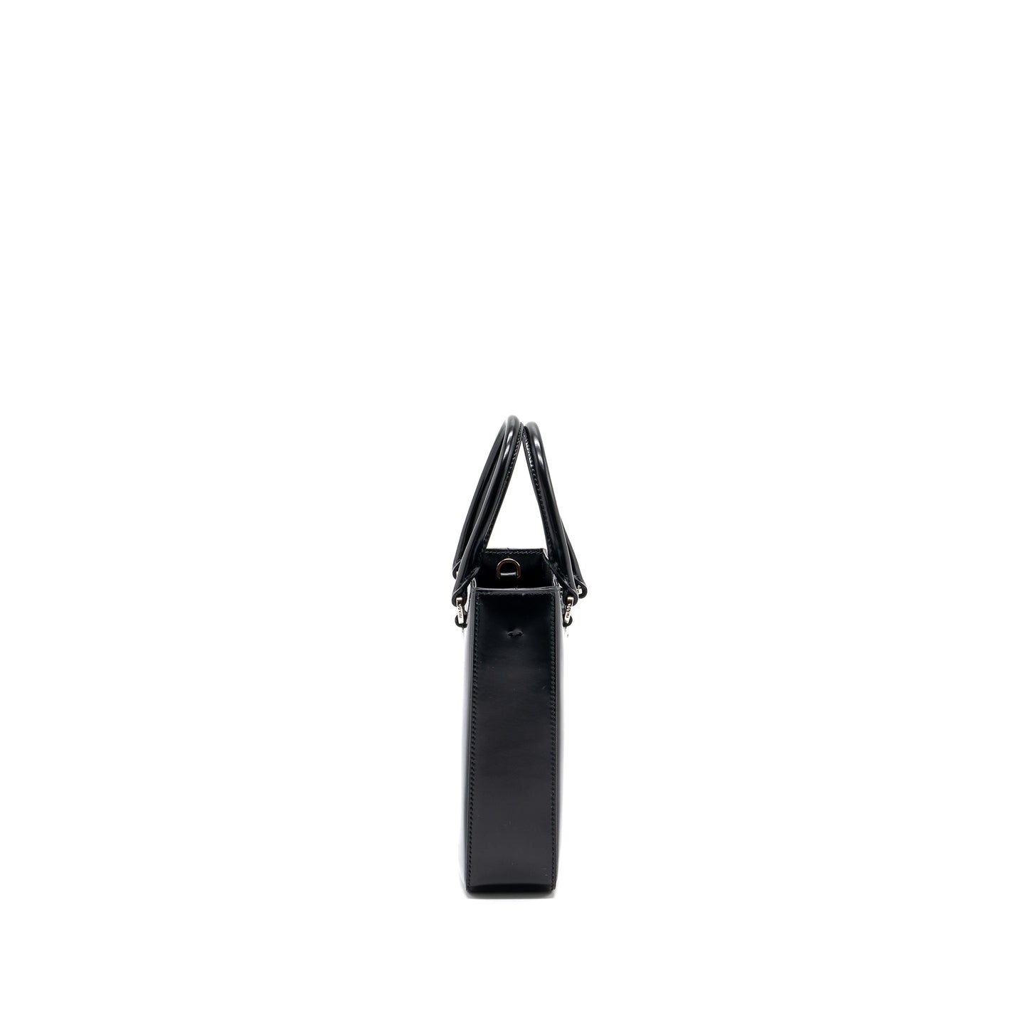 Prada Small Brushed Leather Tote Black SHW