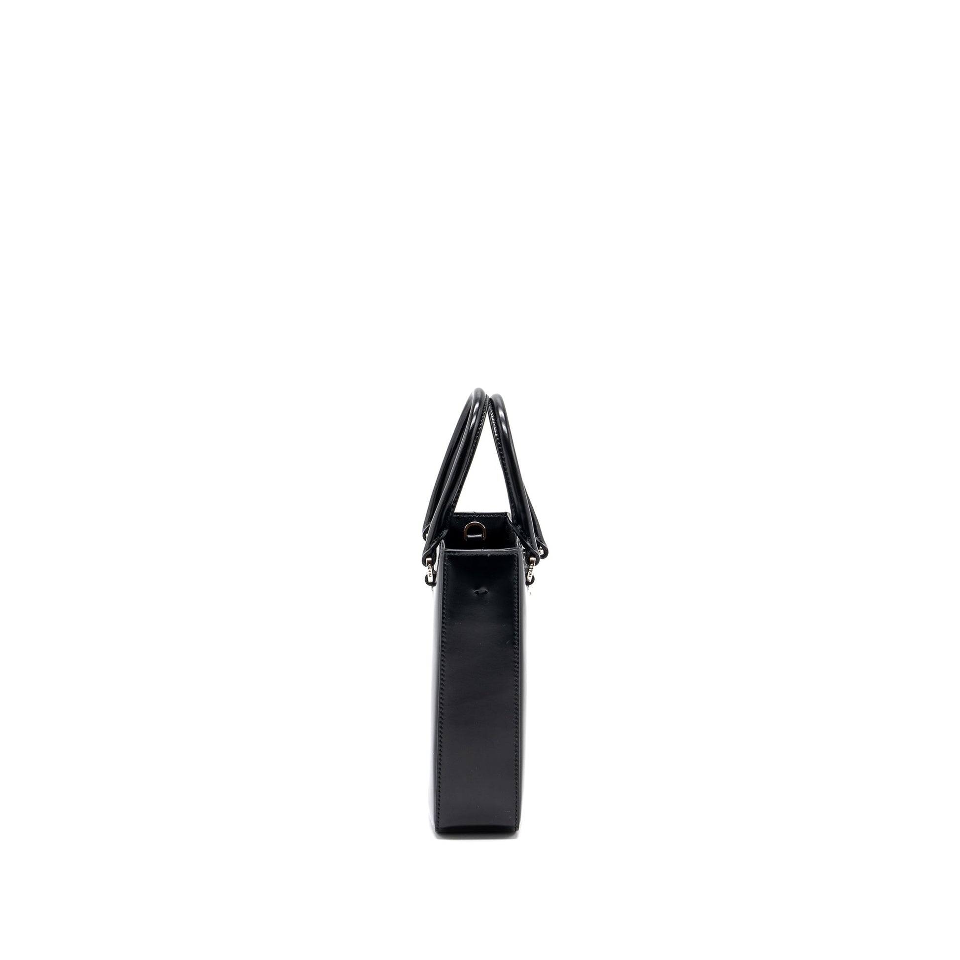 Prada Small Brushed Leather Tote Black SHW
