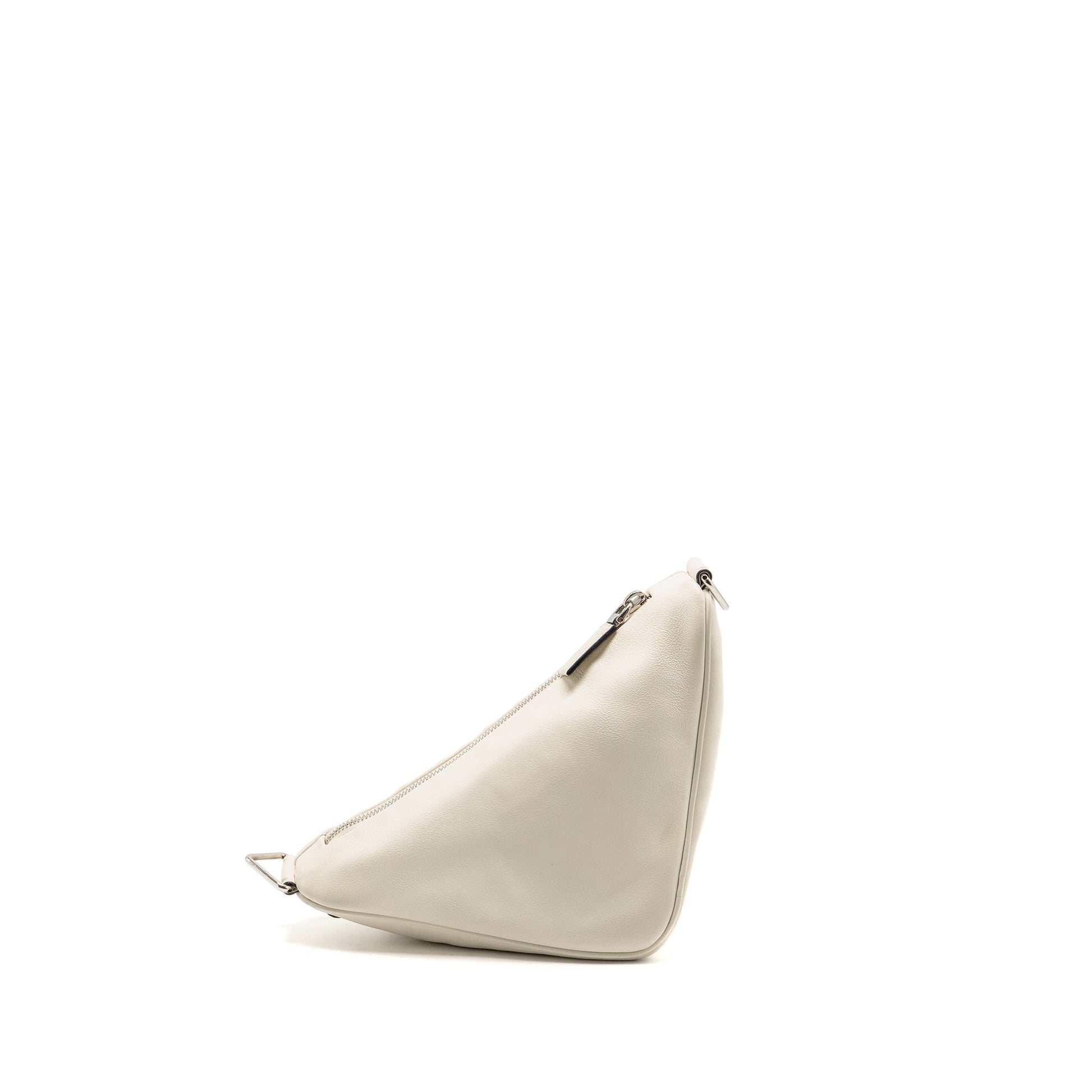 Prada Triangle Mini Purse Leather White