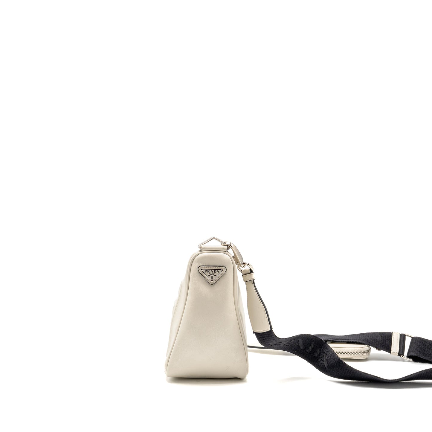 Prada Triangle Mini Purse Leather White