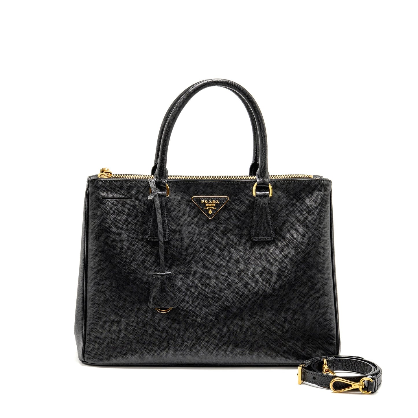 Prada Large Saffiano Tote Purse Leather Black