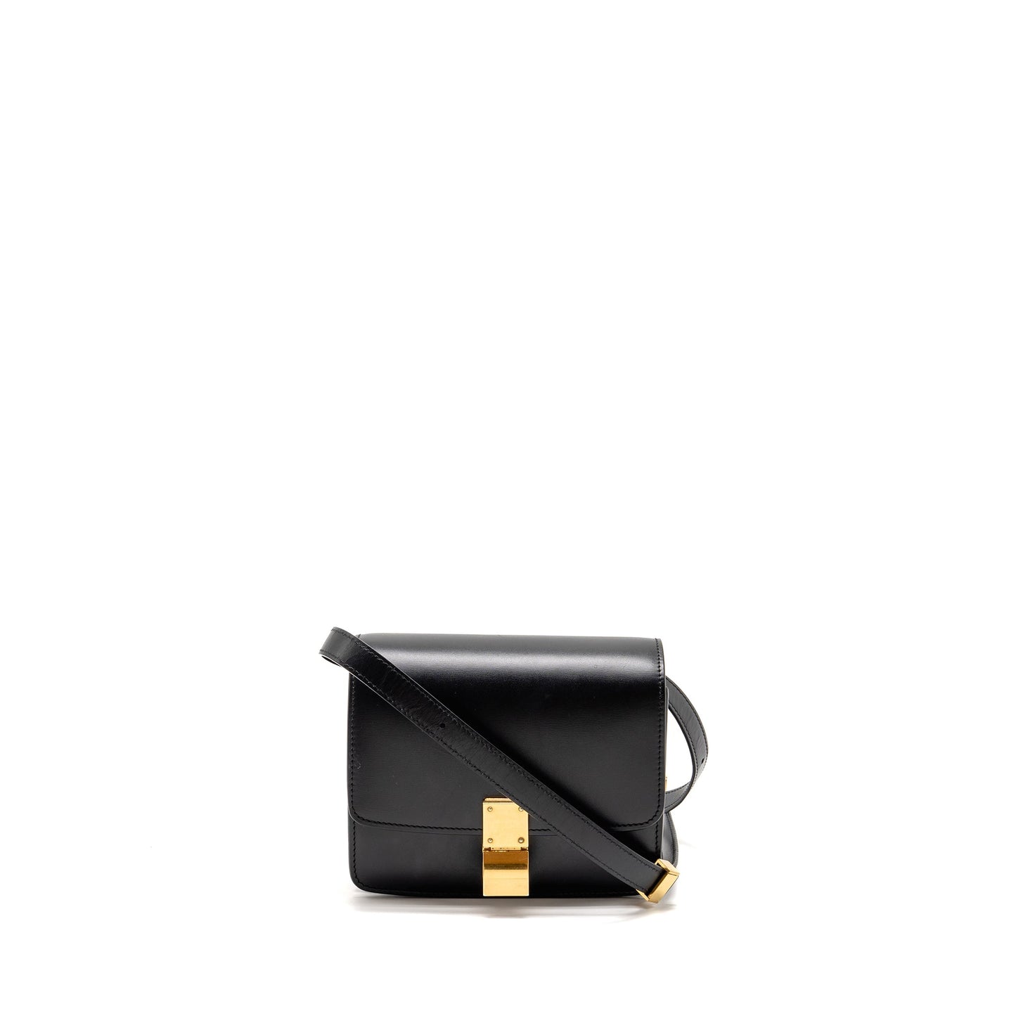 Luxury CELINE Mini Classic Box Bag Calfskin Black GHW