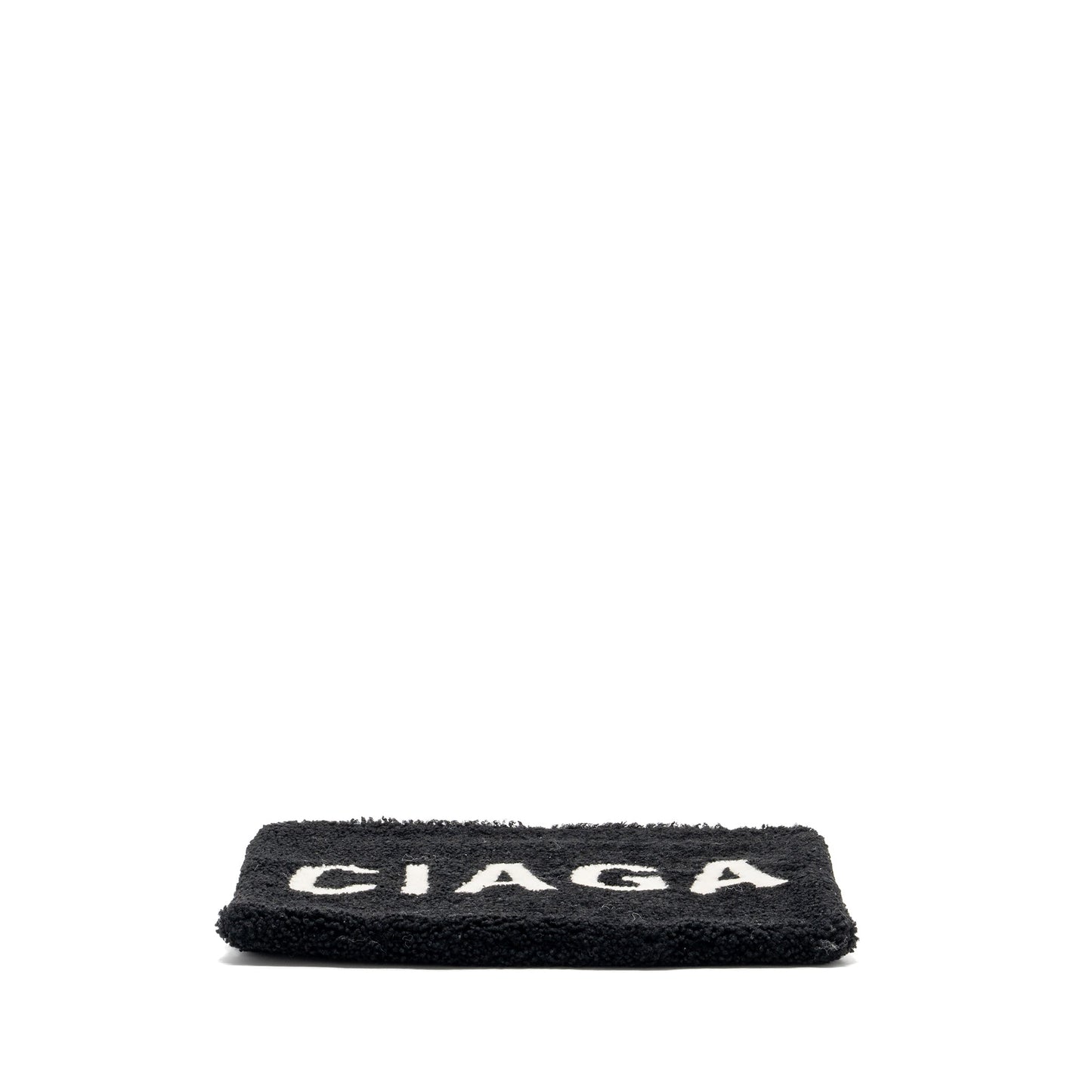 Balenciaga zip pouch clutch shearling black/ white