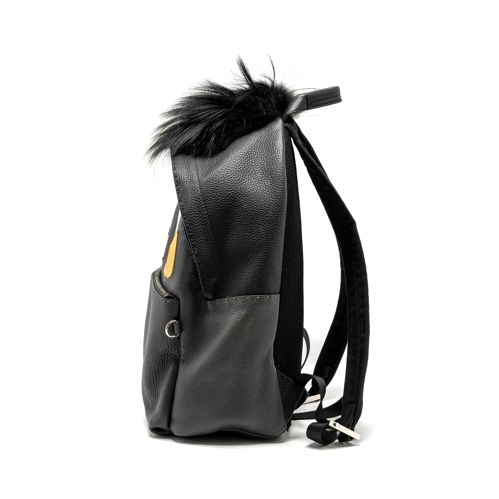 FENDI Large Backpack Calfskin/ Fur/ Crocodile Multicolor