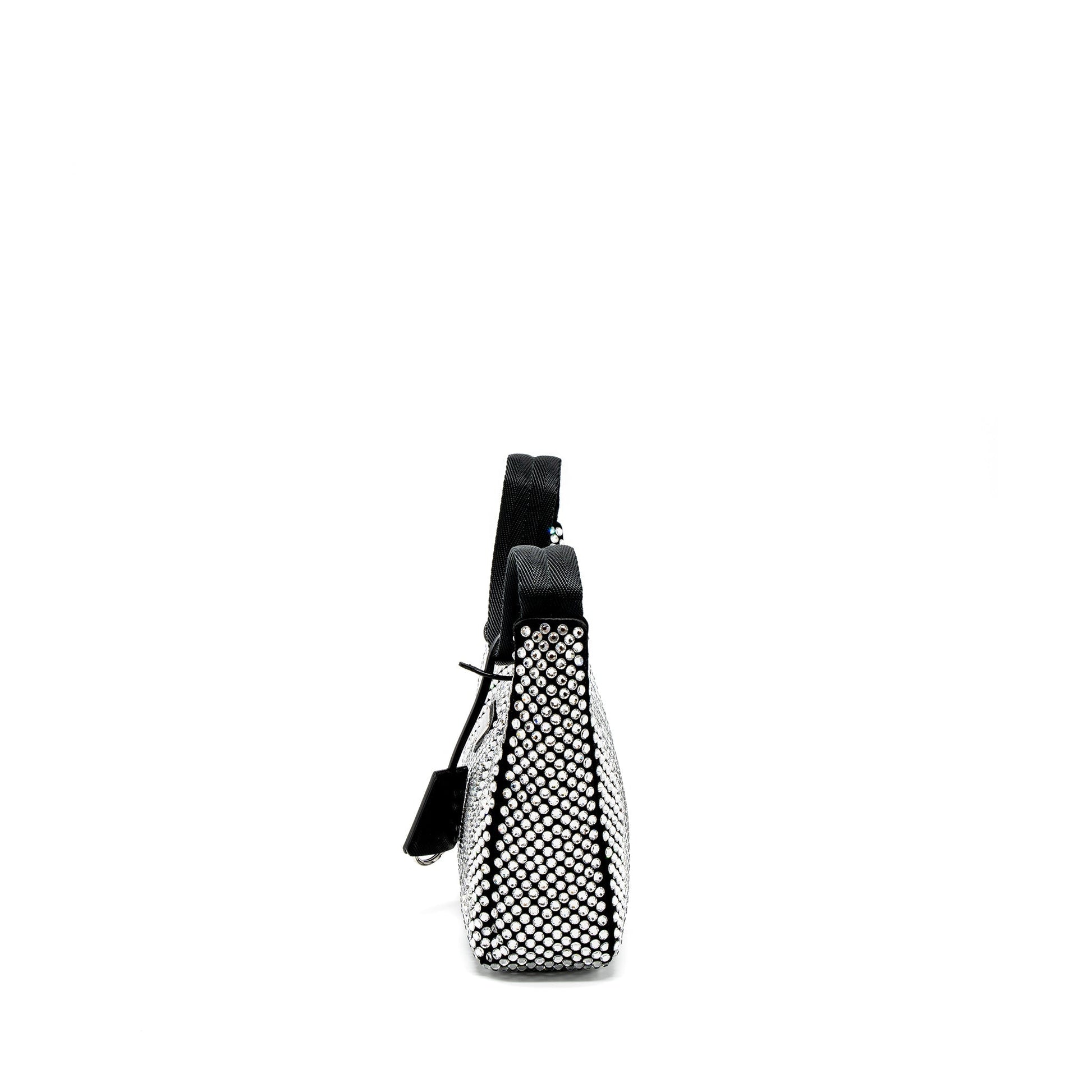 Prada Re-Edition 2000 Mini-Bag Satin/Crystal Black SHW