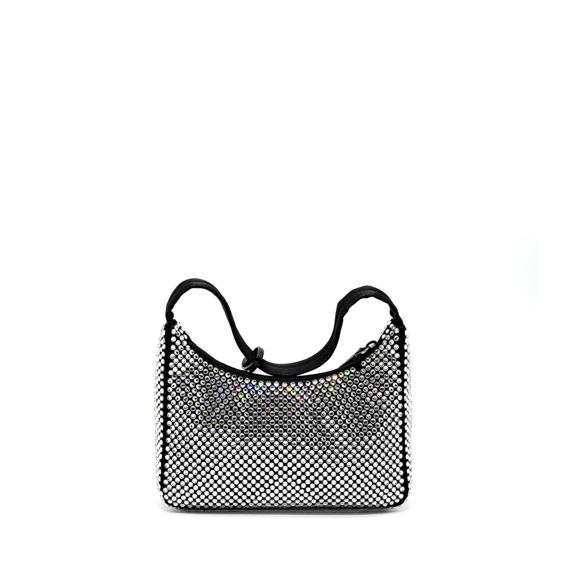 Prada Re-Edition 2000 Mini-Bag Satin/Crystal Black SHW