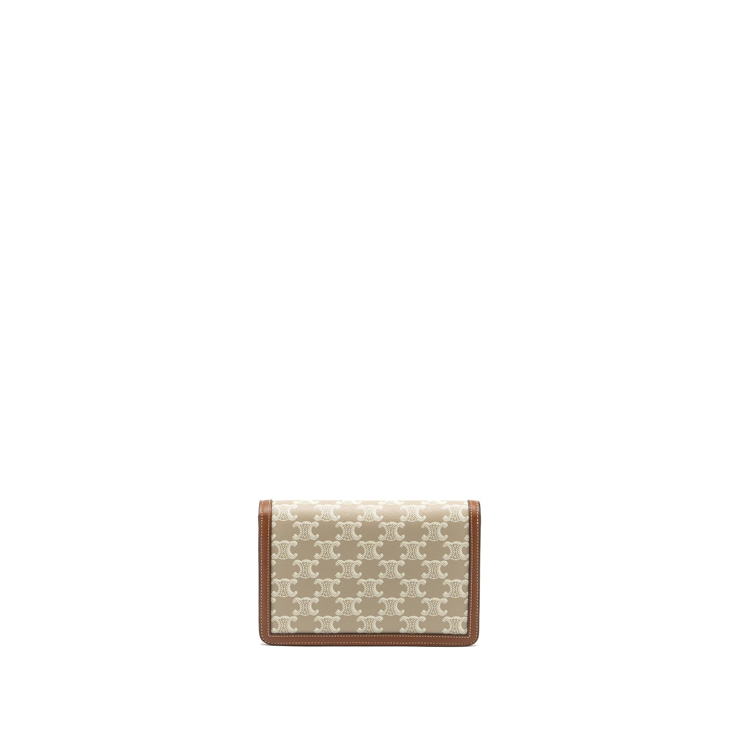 Celine MARGO wallet on chain Triomphe canvas / calfskin Grege