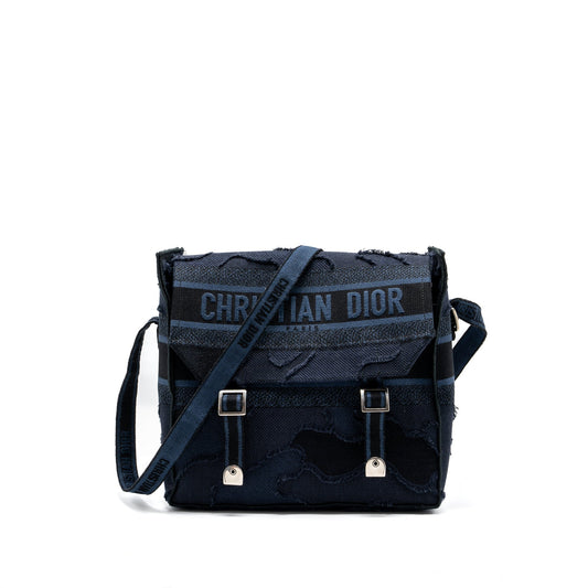 Dior Diorcamp Messenger Purse Canvas Dark Blue