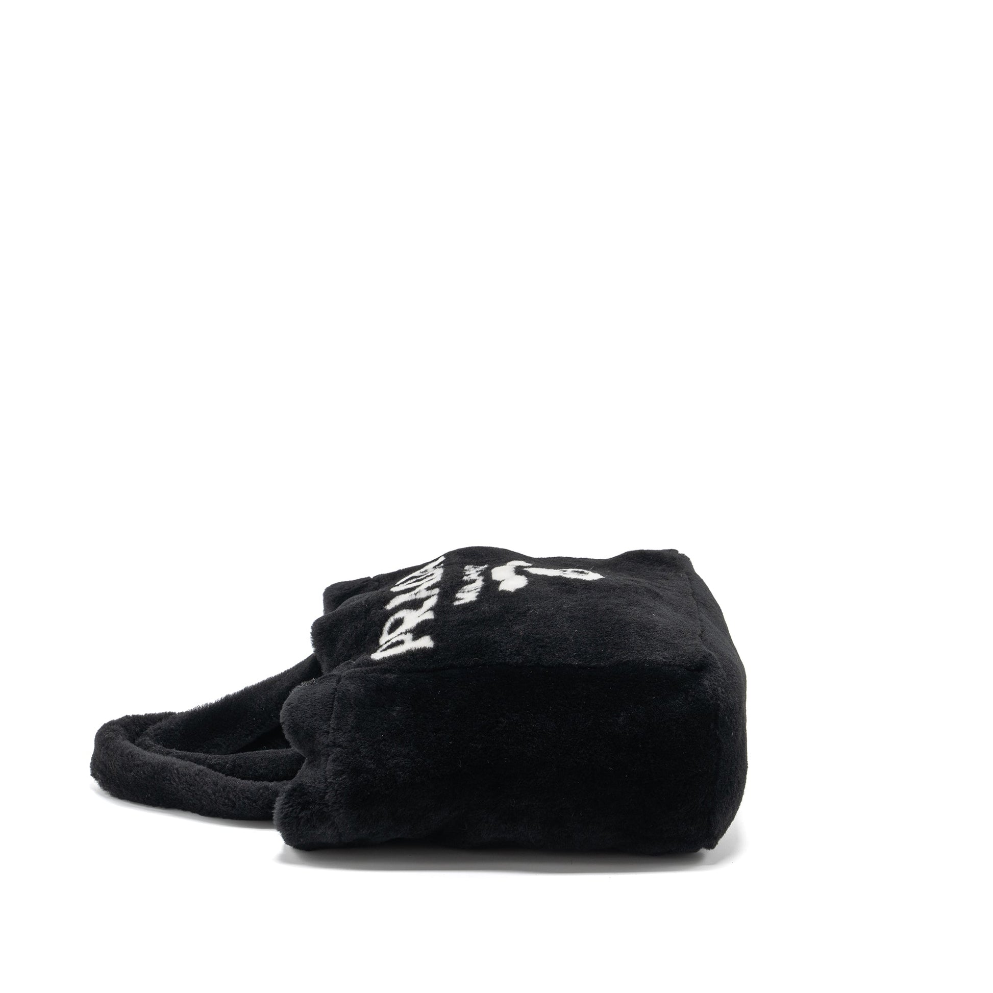 Prada Medium Tote Bag Shearling Black SHW