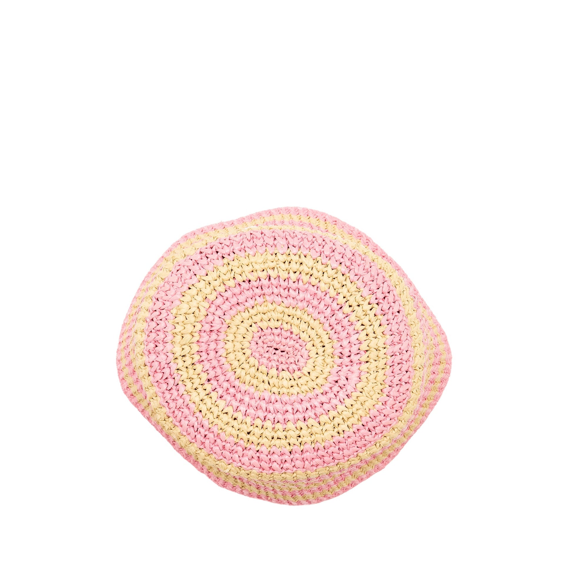 Prada Size M Bucket Hat Raffia Pink/Tan