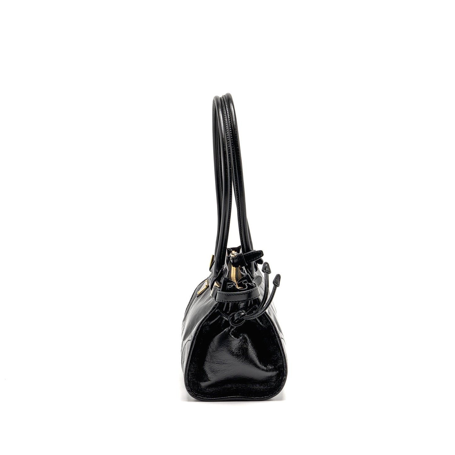 Prada Bonnie Medium Leather Handbag Calfskin black