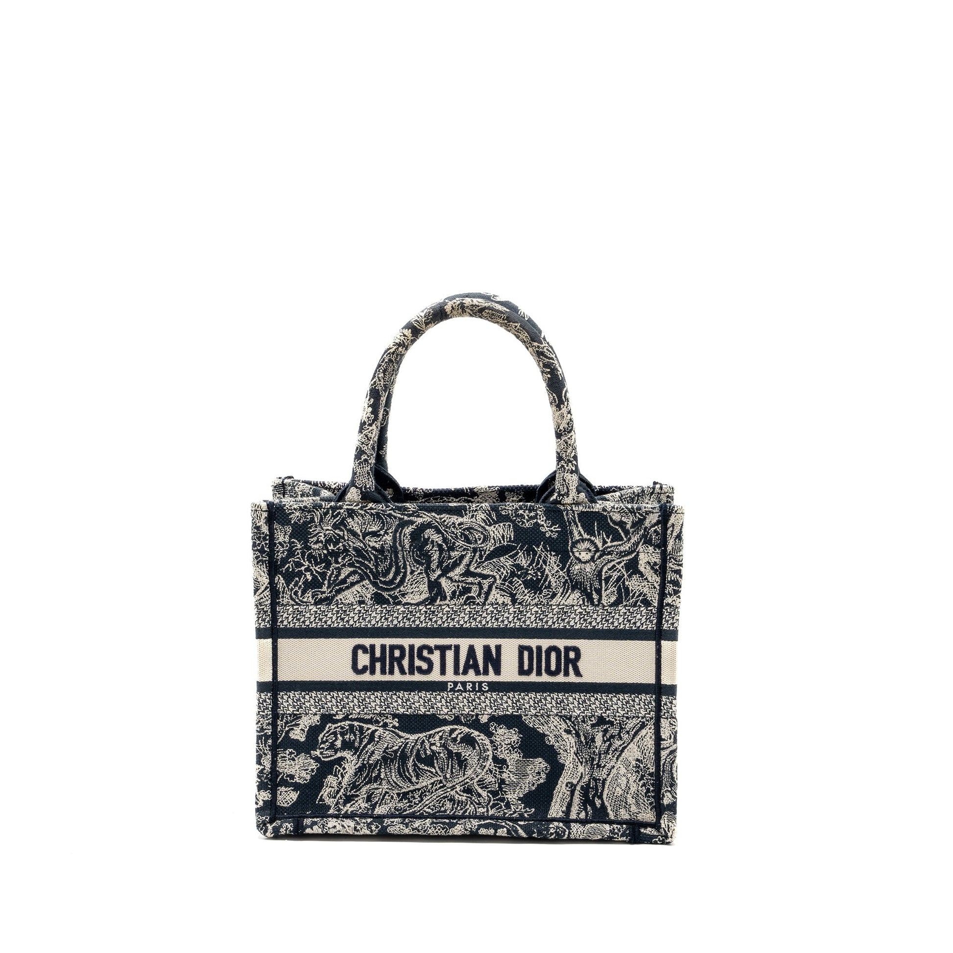 Dior Small Book Tote Blue Toile De Jouy Embroidery