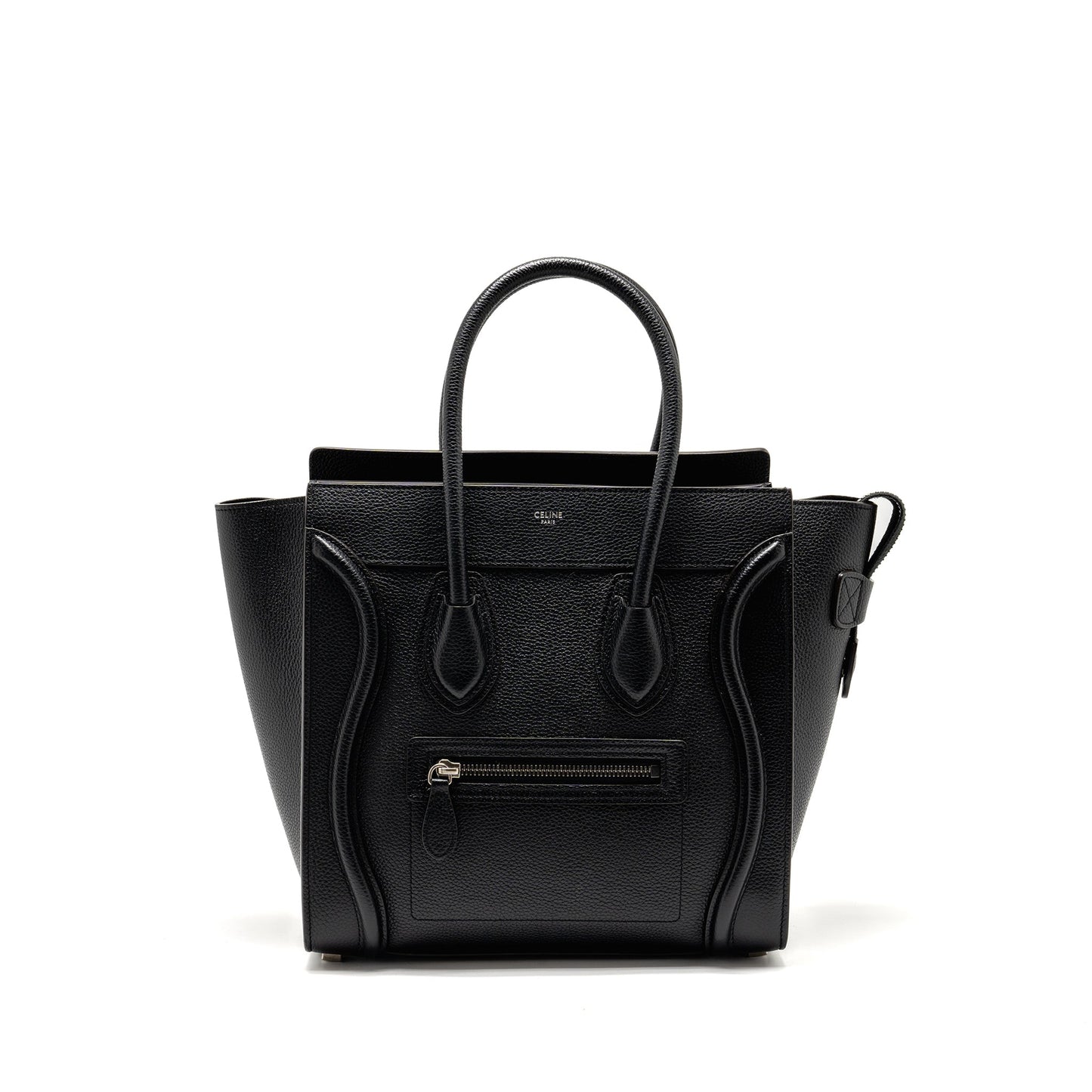 Luxury CELINE Micro Luggage Bag Calfskin Black SHW