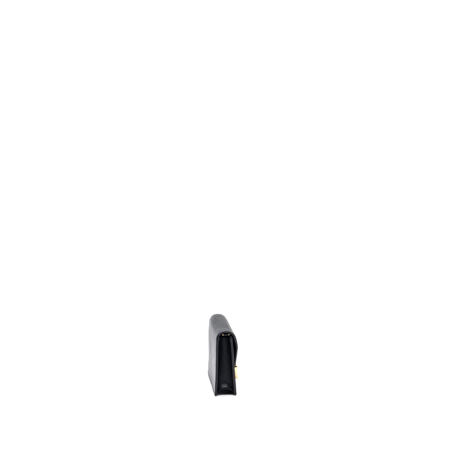 Prada Card Holder With Shoulder Strap Saffiano Leather Black