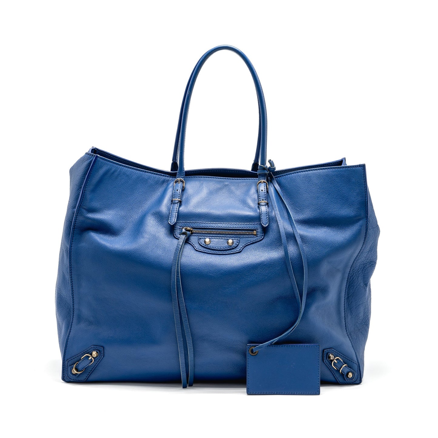 Balenciaga Papier A4 Tote Purse Leather Blue