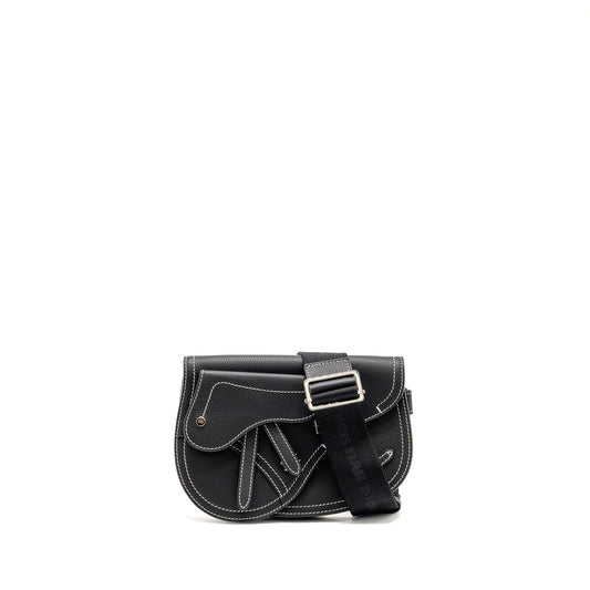 Dior x Kaws Pouch Saddle Purse Leather Black