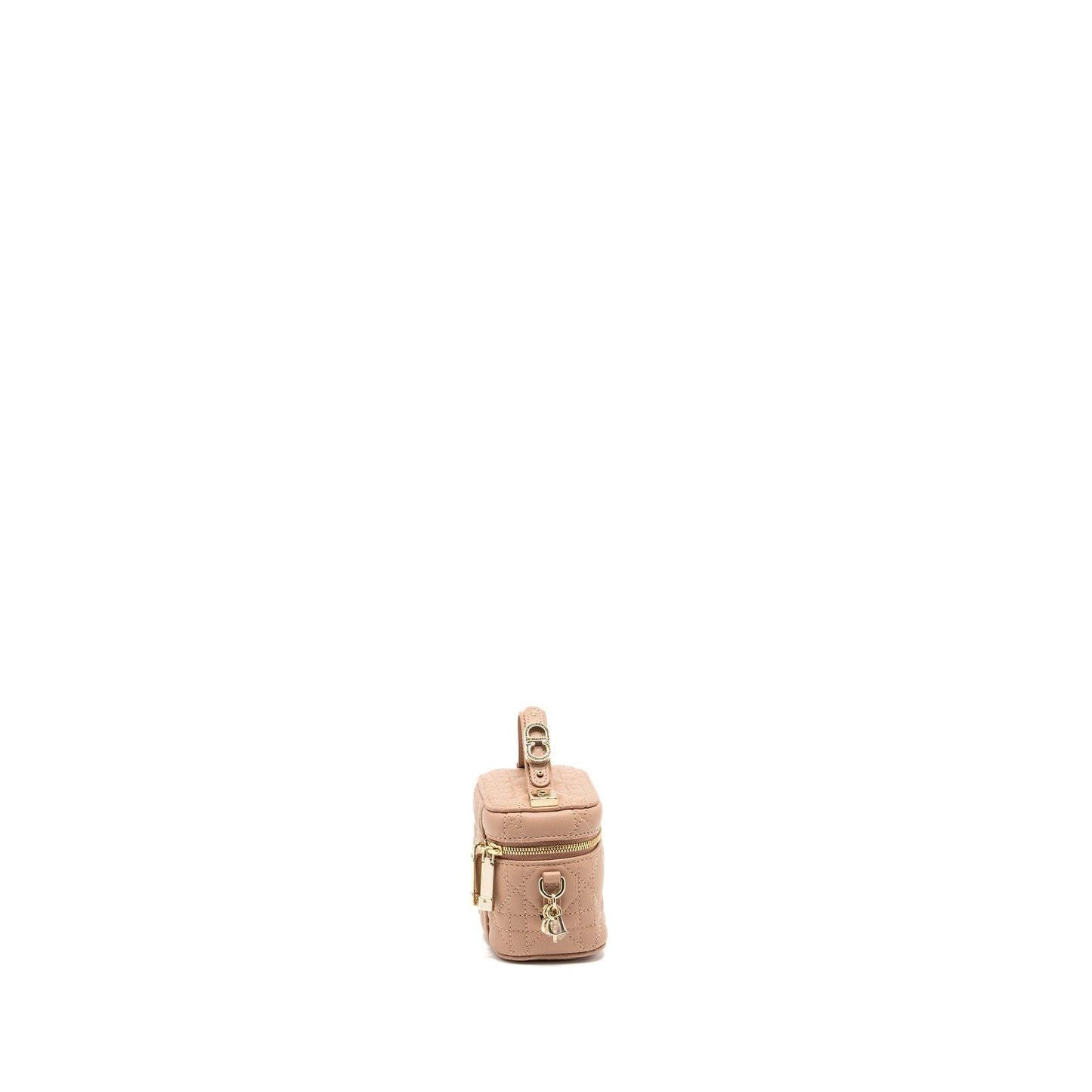 Dior Micro Lady Dior Vanity Case lambskin dark beige